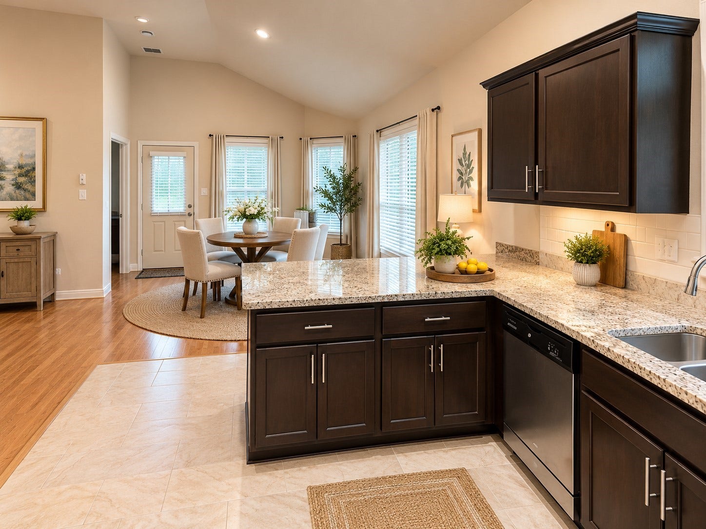 5406 Floral Valley Lane, Katy, TX 77449 Kitchen & Dining Area virtual enhancement
