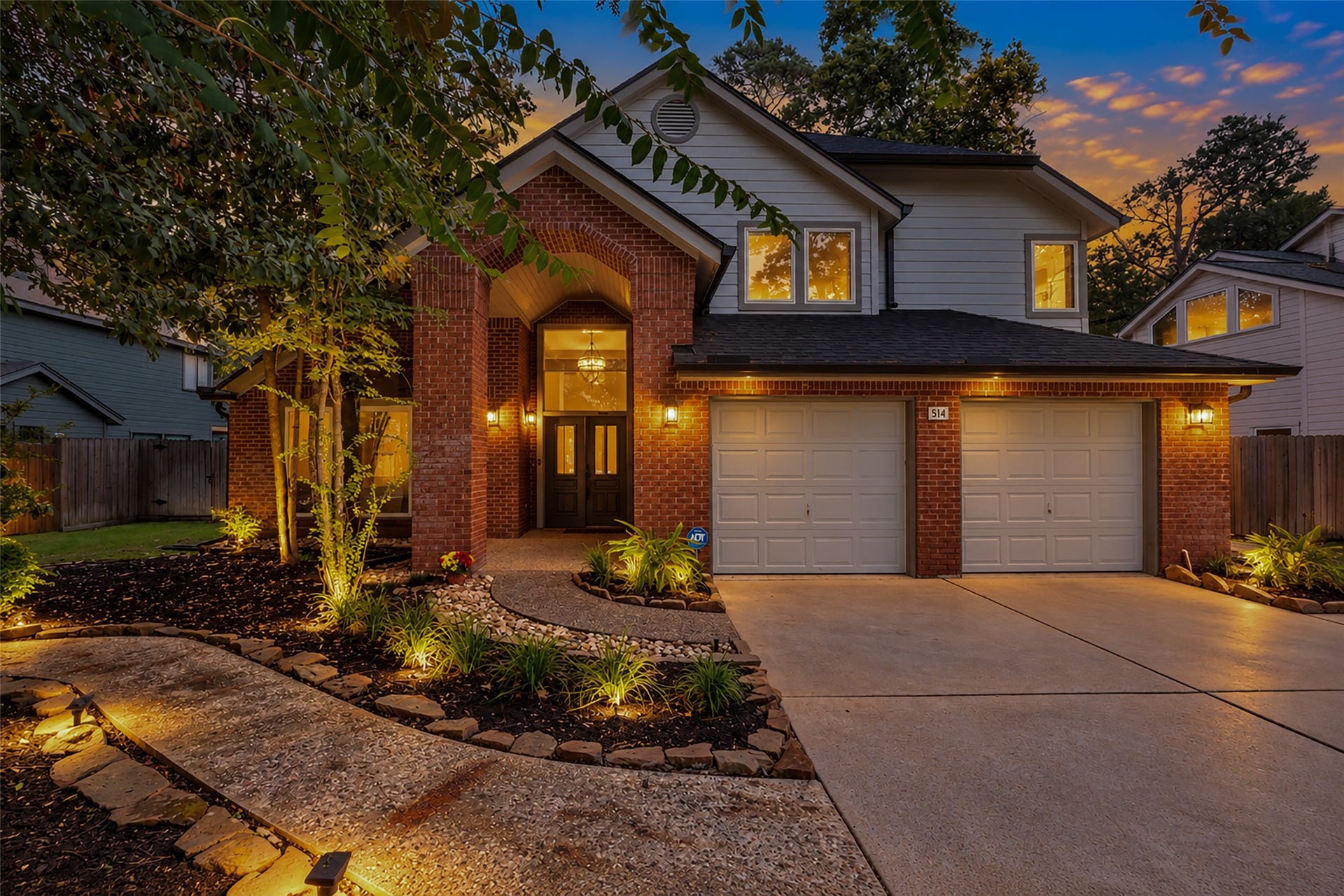 54 Sky Terrace Place, The Woodlands, TX 77381 Virtually enhanced twilight