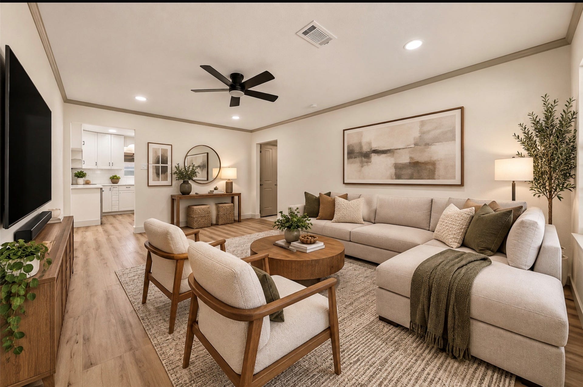 6638 Thornwall Street, Houston, TX 77092 Photoshopped/Enhanced Photo: Living room