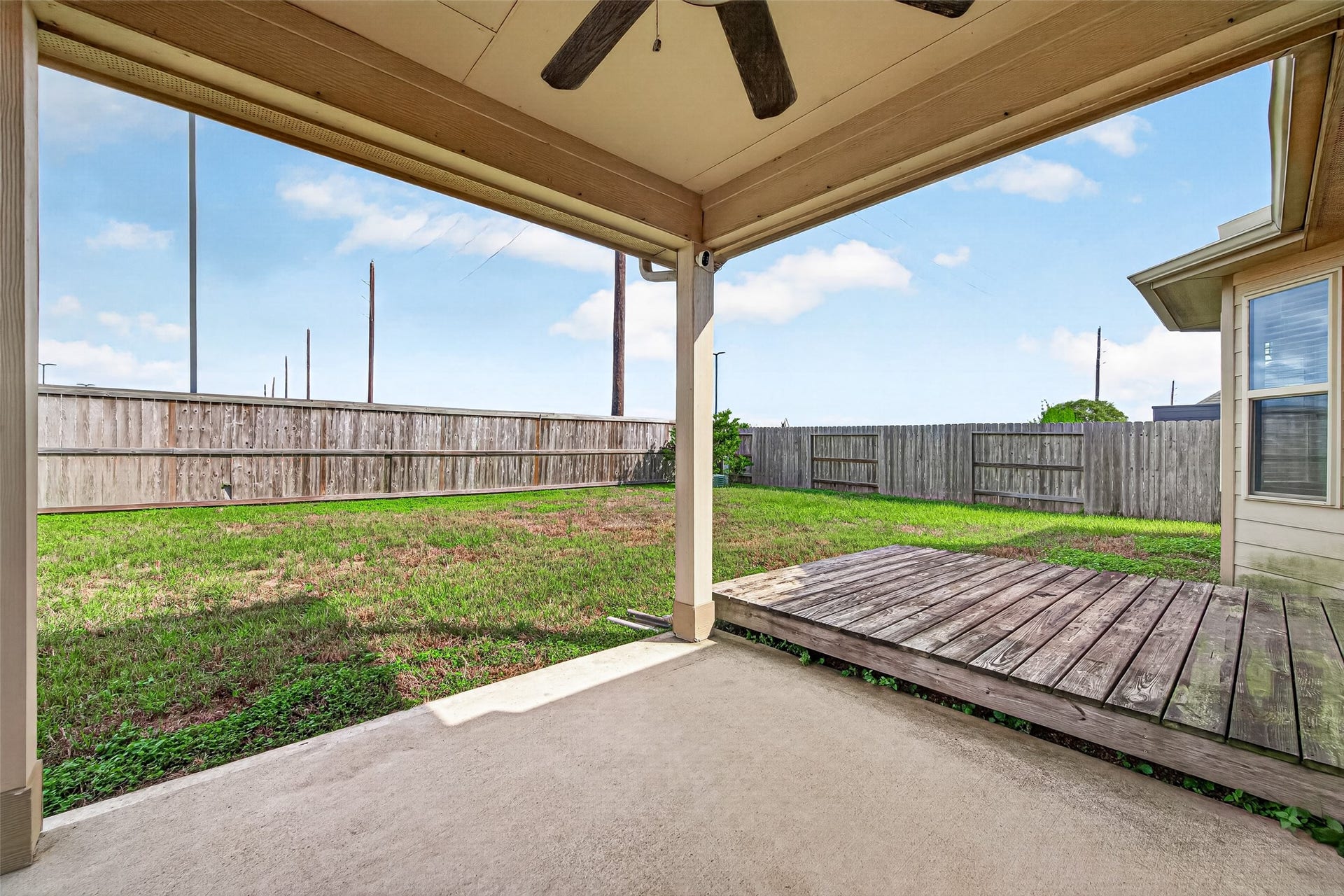 What a view from this backyard. NO Back Neighbors! Bentley Elementary School is located directly behind this property