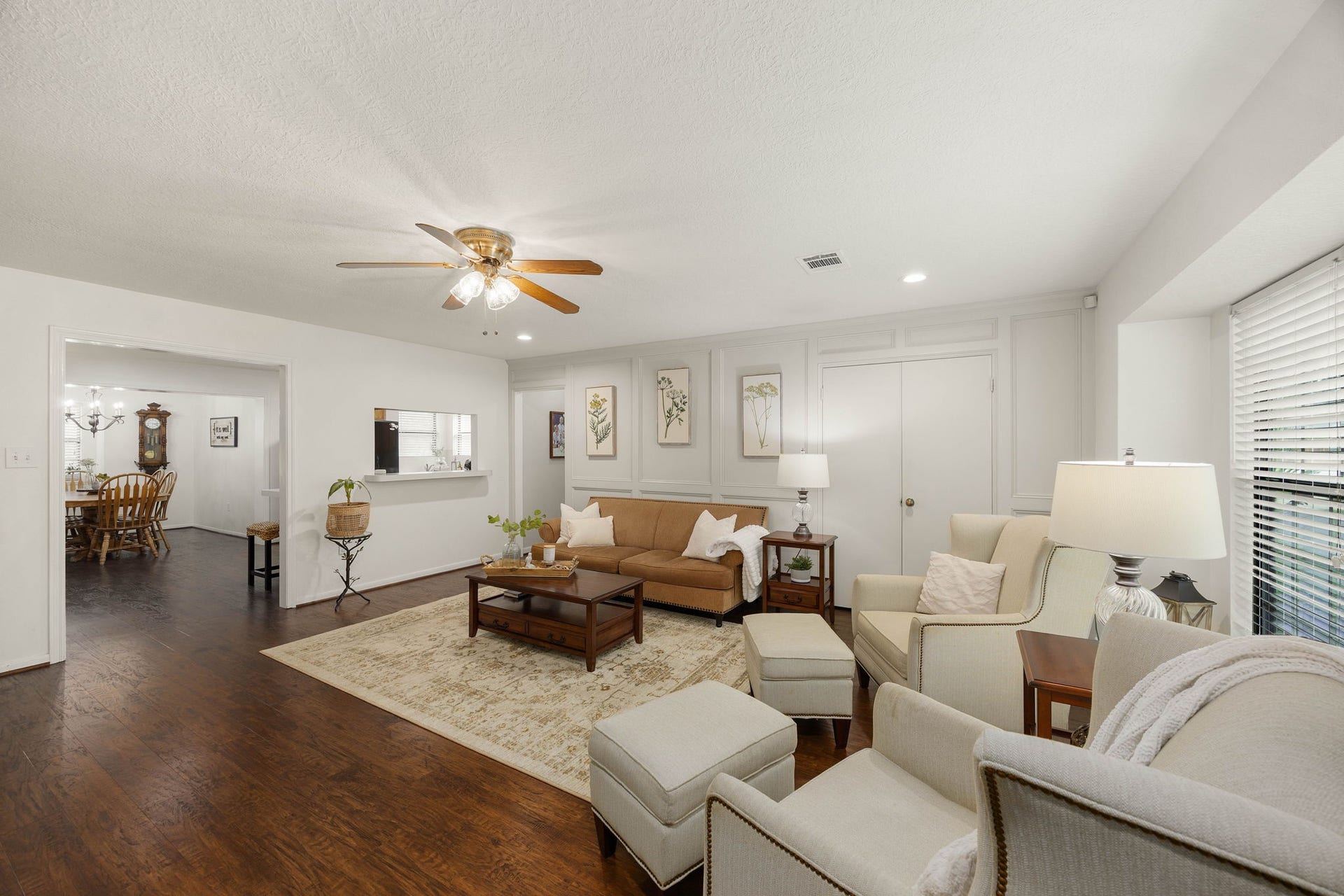 Spacious living room offers plenty of room to gather, relax, and entertain.