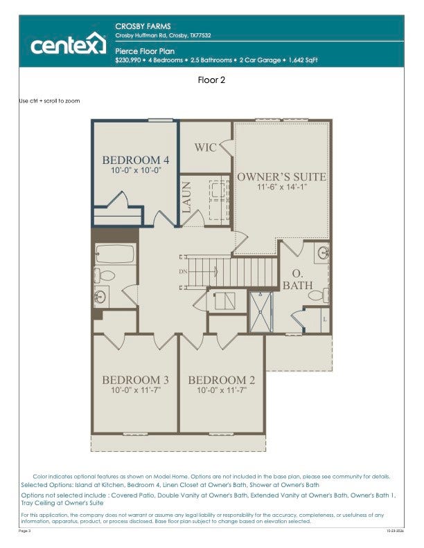 218 Olympic Harbor Drive, Crosby, TX 77532 2nd Floor plan