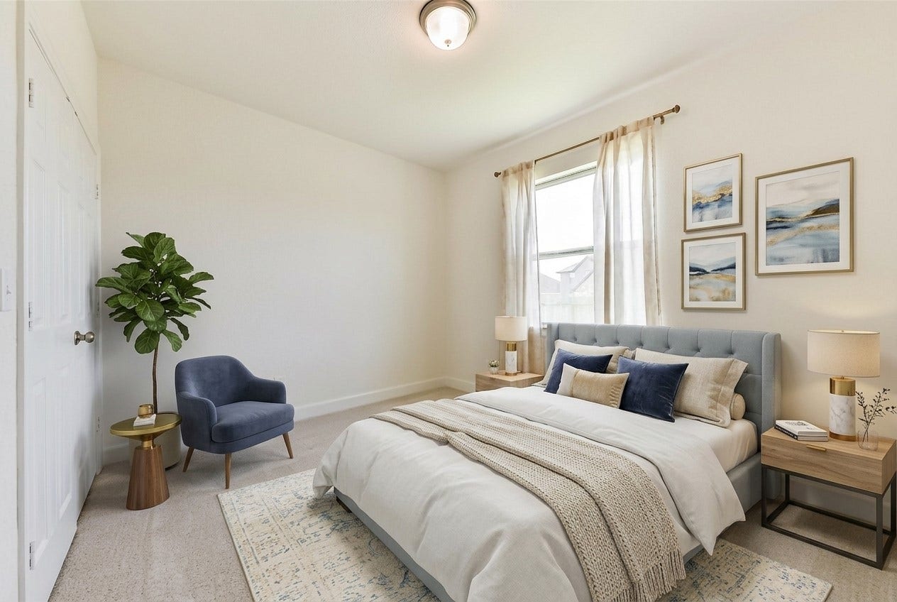 702 Campbell Drive, League City, TX 77573 Bedroom #2 Virtually staged.