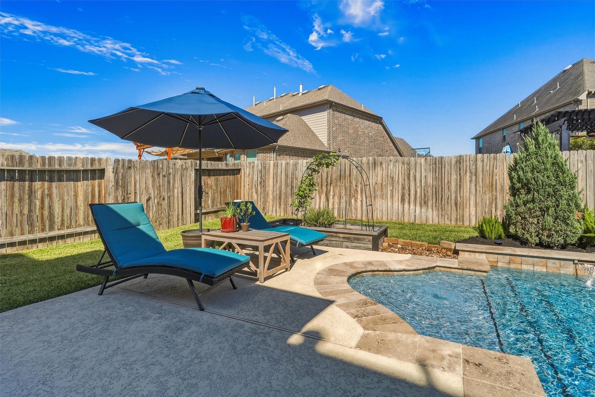 1407 Trails Of Katy Lane, Katy, TX 77494 Bring the book youve been meaning to finish. The poolside deck offers room to arrange loungers and enjoy a relaxed afternoon, with the water nearby and the covered patio available for a change of pace.