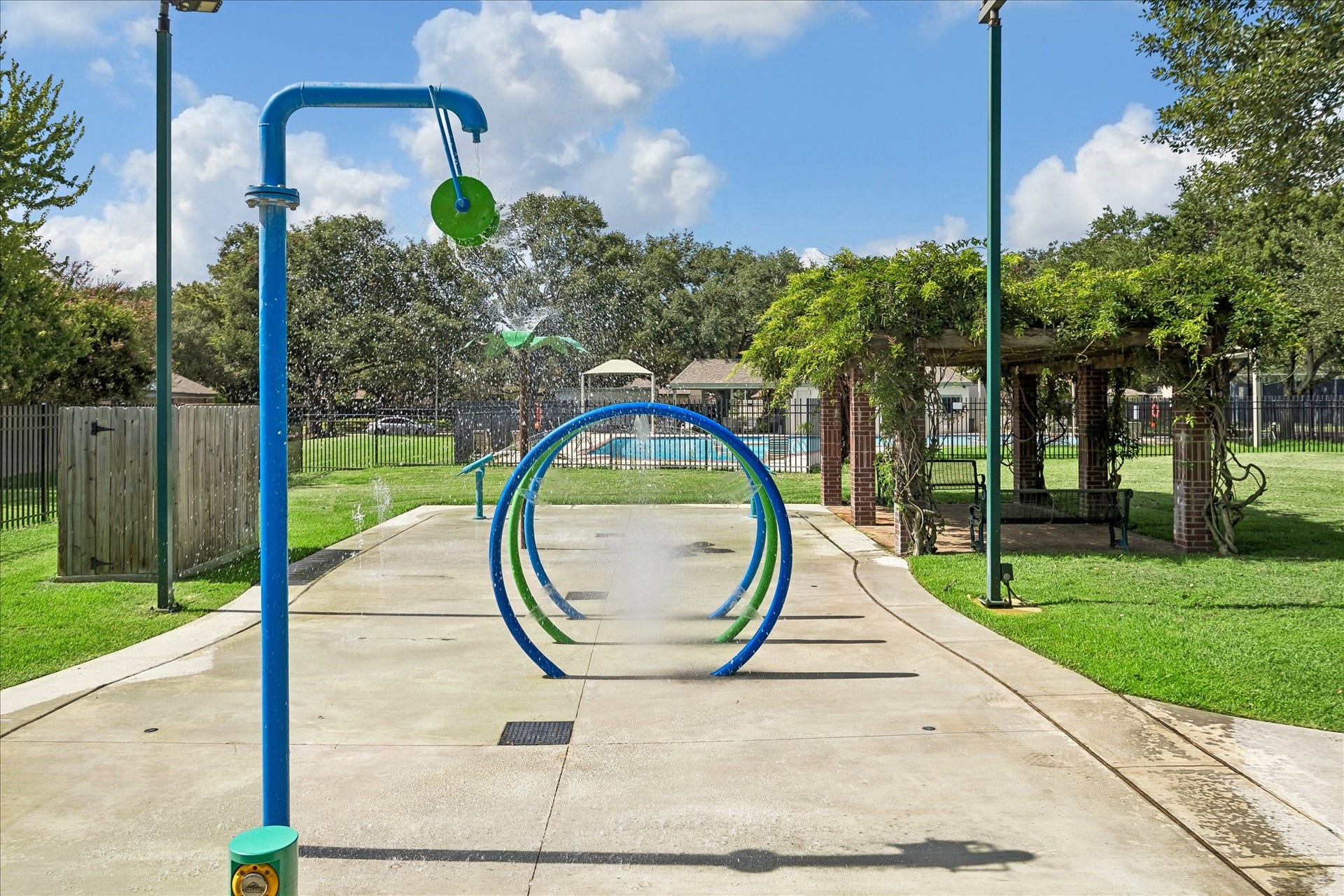 The playground and park.