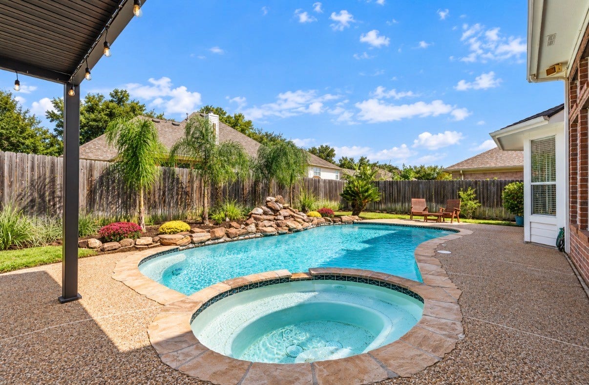 23218 Colony Green Drive, Katy, TX 77494 Relaxing backyard oasis for all entertainment. POOL MAINTENANCE INCLUDED!