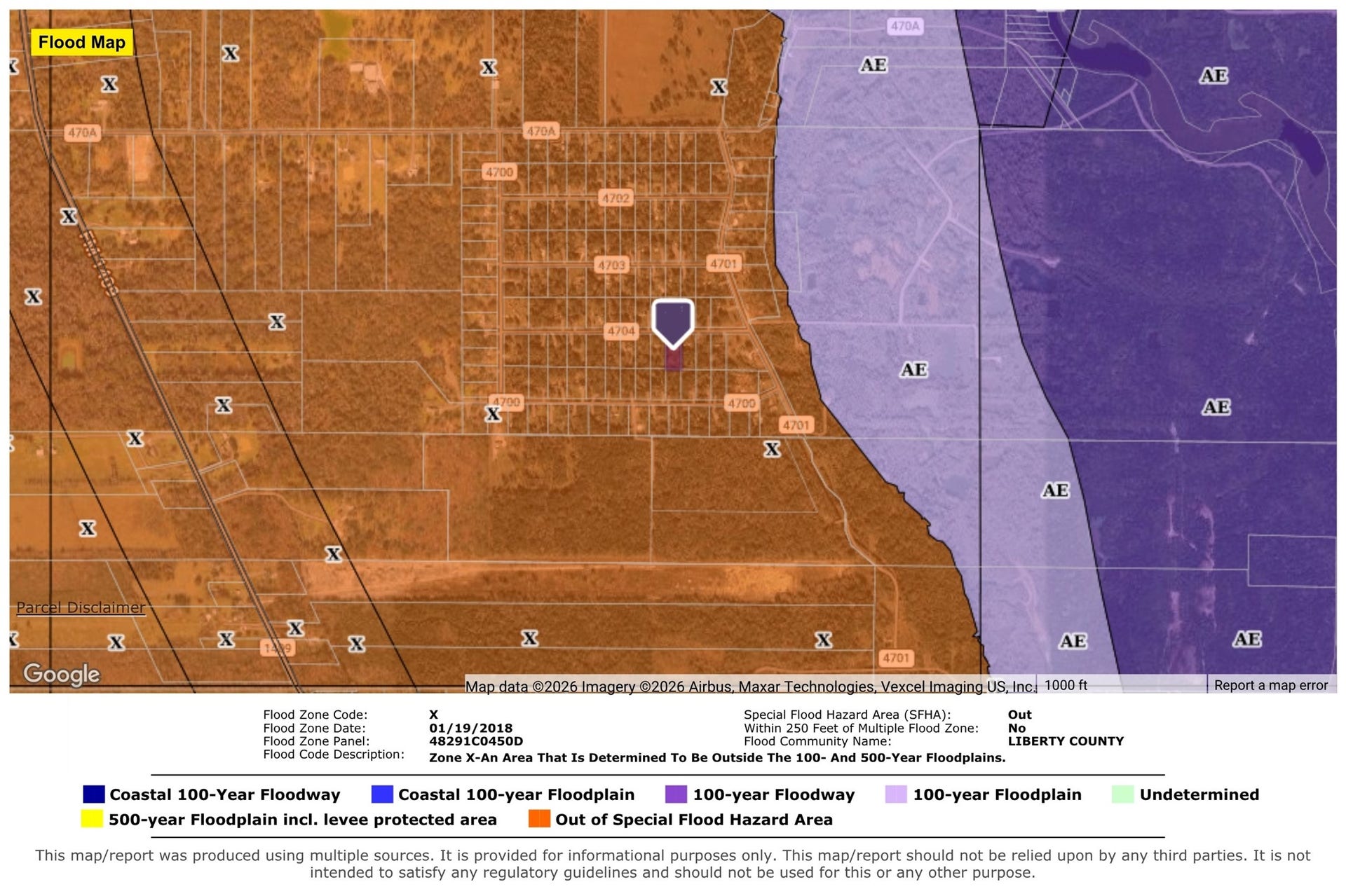 318 County Road 4704, Dayton, TX 77535 FEMA Flood Map