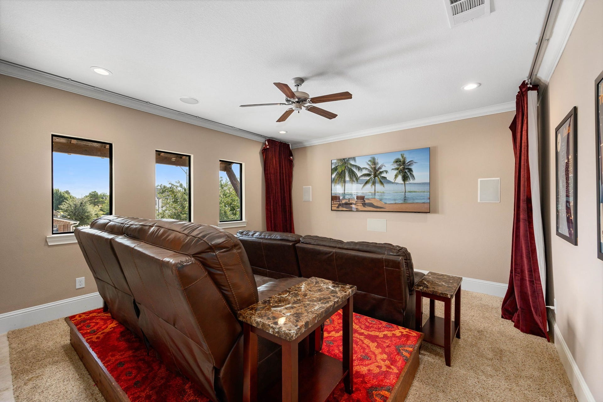 1847 Candlelight Place Drive, Houston, TX 77018 Movie Theatre with black out curtains.