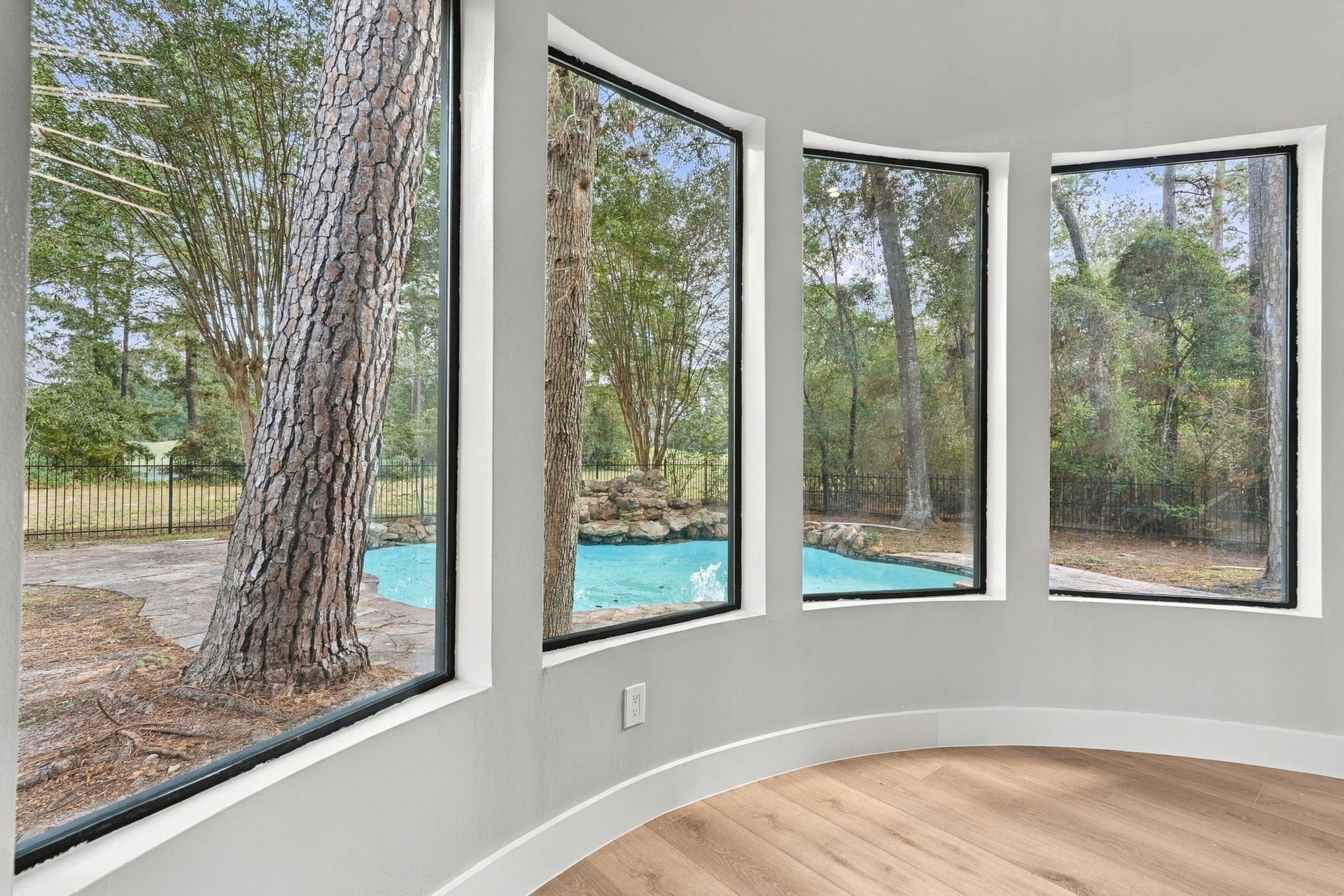 3 Rain Fern Court, The Woodlands, TX 77380 Pool view from Primary bedroom