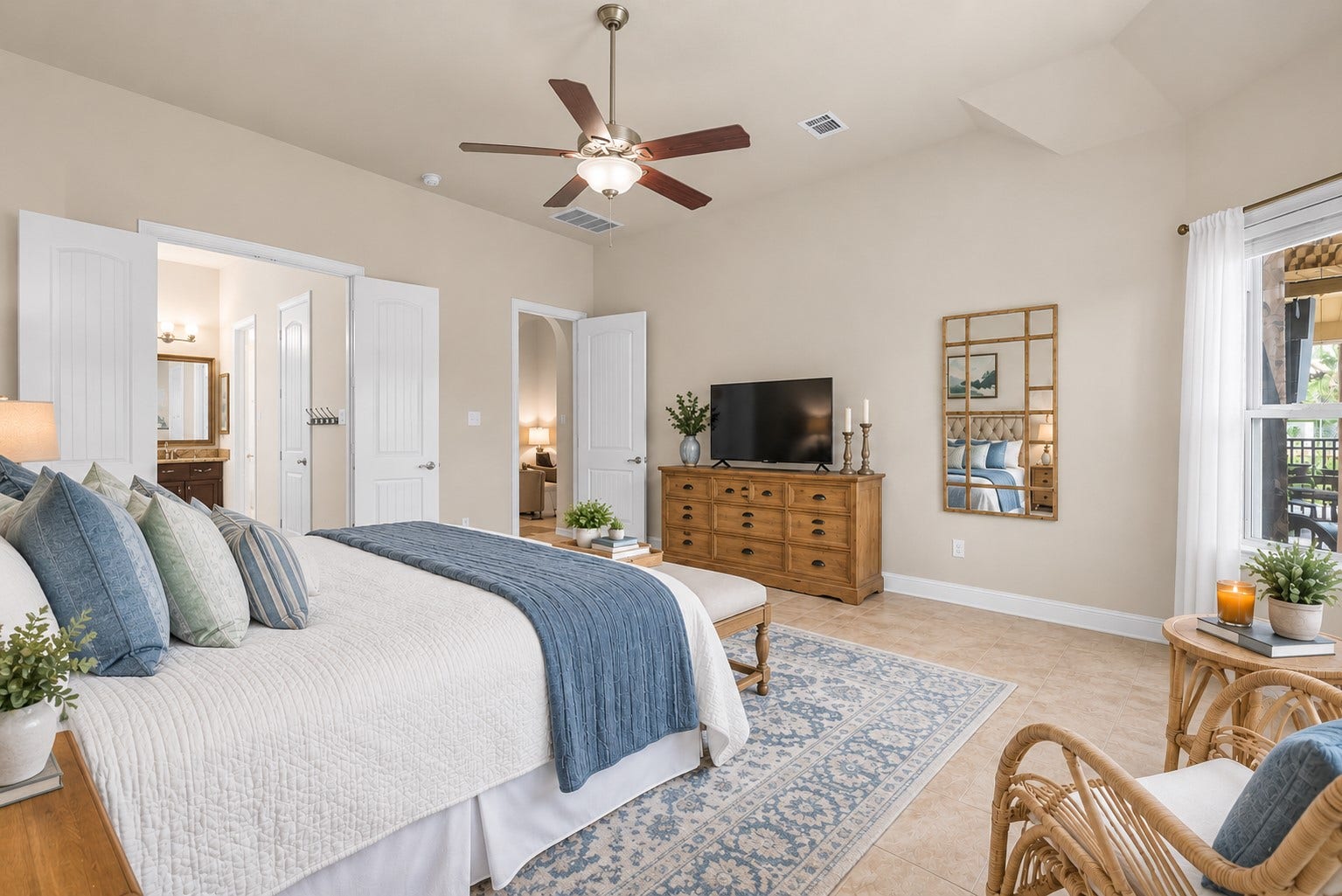 1413 Coffee Mill Court, League City, TX 77573 The spacious primary bedroom offers a peaceful retreat complete with a private en-suite bath.