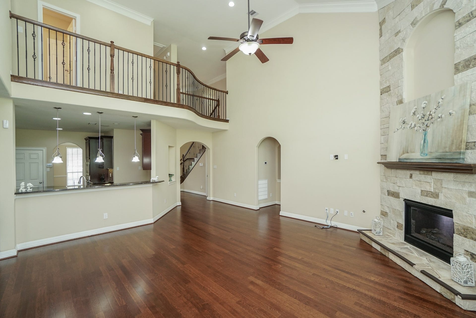 3434 Norwich Gardens Lane, Fulshear, TX 77441 Another view of this gorgeous space!! Neutral palette, crown molding, hard wood floors, and open floor plan are sure to please.