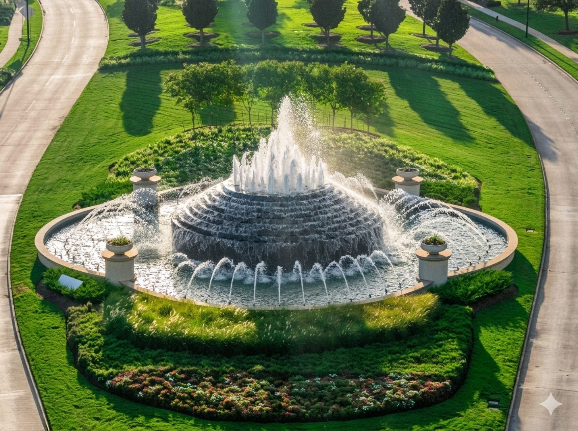 3519 Mcdonough Way, Katy, TX 77494 This amazingly beautiful fountain welcomes you home each evening! You will notice many other foutains around the community. Even an identical one at the far west entrance to Tamarron as well. Try to catch this one at sunset, its so beautiful!