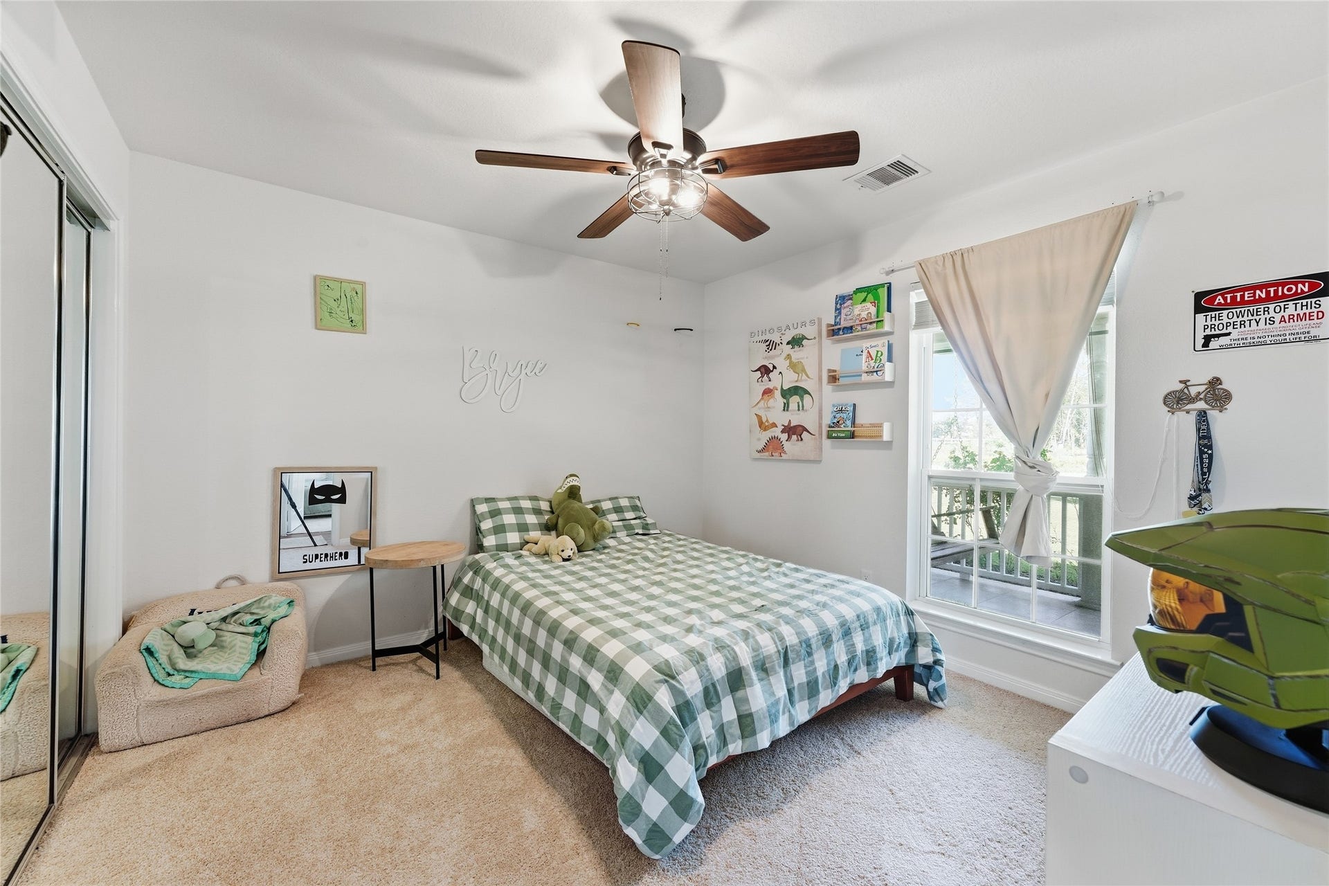 10711 Indian Trails Drive, Tomball, TX 77375 This secondary bedroom offers plenty of natural light and new carpet.