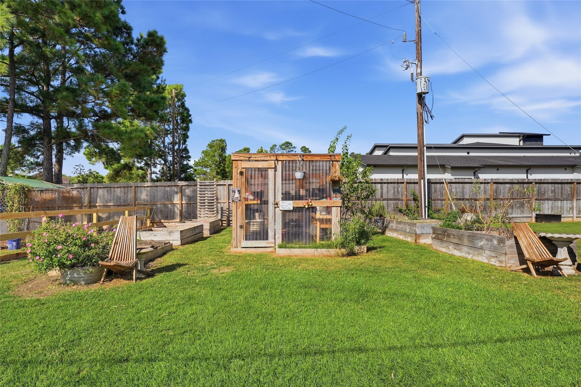10711 Indian Trails Drive, Tomball, TX 77375 Grow your own herbs, vegetables and flowers in this charming greenhouse. Outdoor amenities are negotiable and may be included or removed based on the buyers preferences.