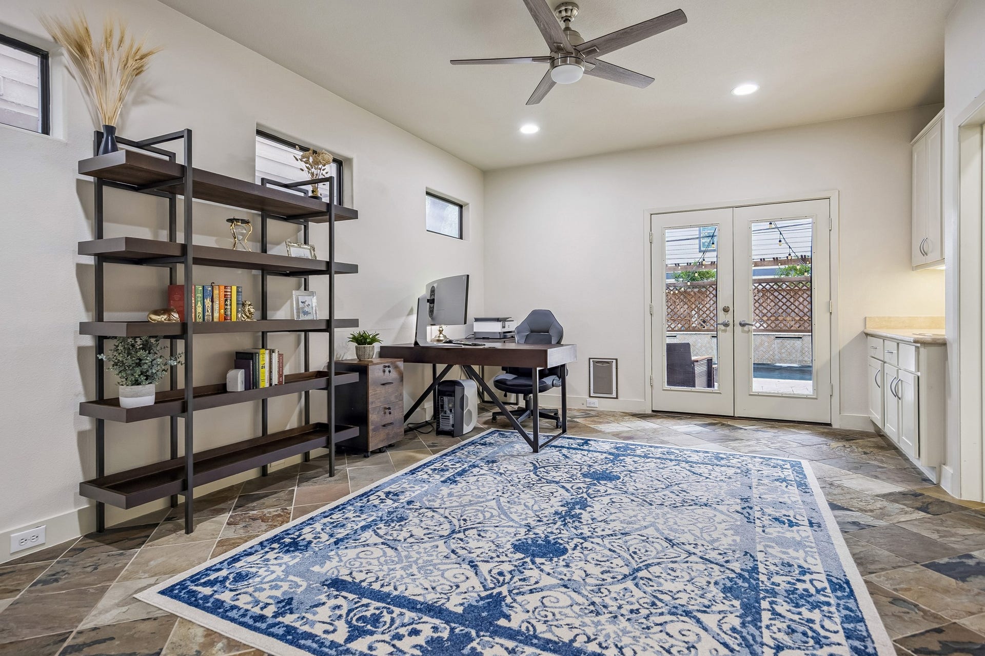 4414 Floyd Street, Houston, TX 77007 First floor bedroom with an ensuite bath, currently a home office