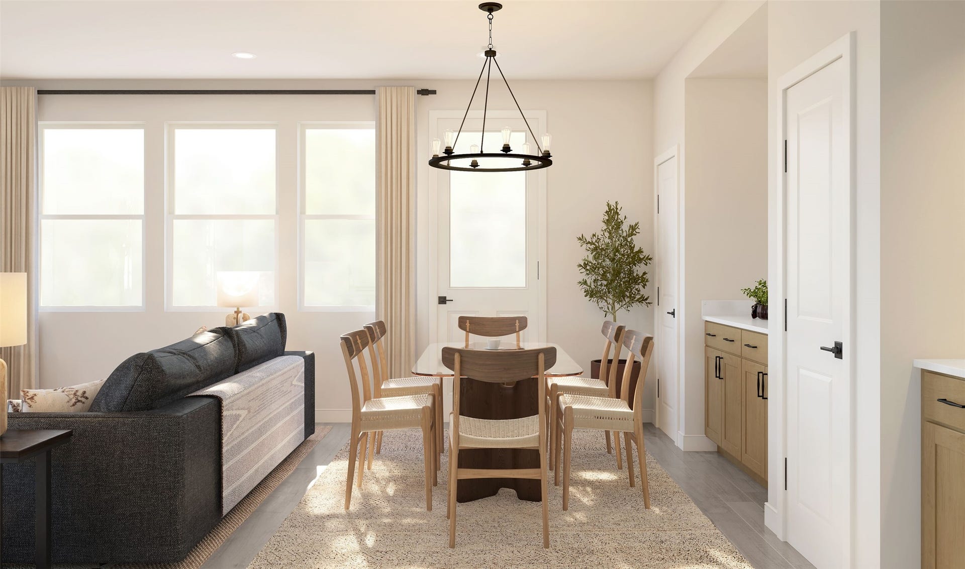 4403 Leon Mist Lane, Houston, TX 77048 Sun-lit dining area (*Artist rendering used for illustration purposes only. Colors/finishes may differ from the ones currently selected in the home.)