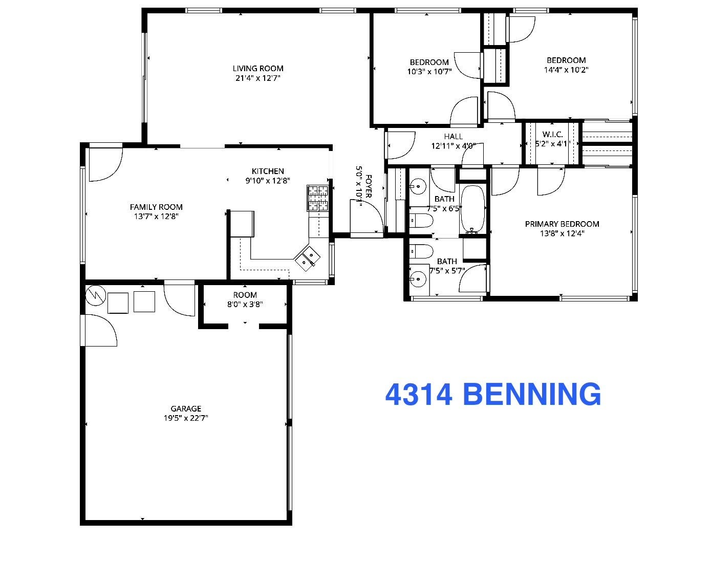 4314 Benning Drive, Houston, TX 77035 The original floor plan AS BUILT. Have CAD Files should the purchaser want to develop plans.