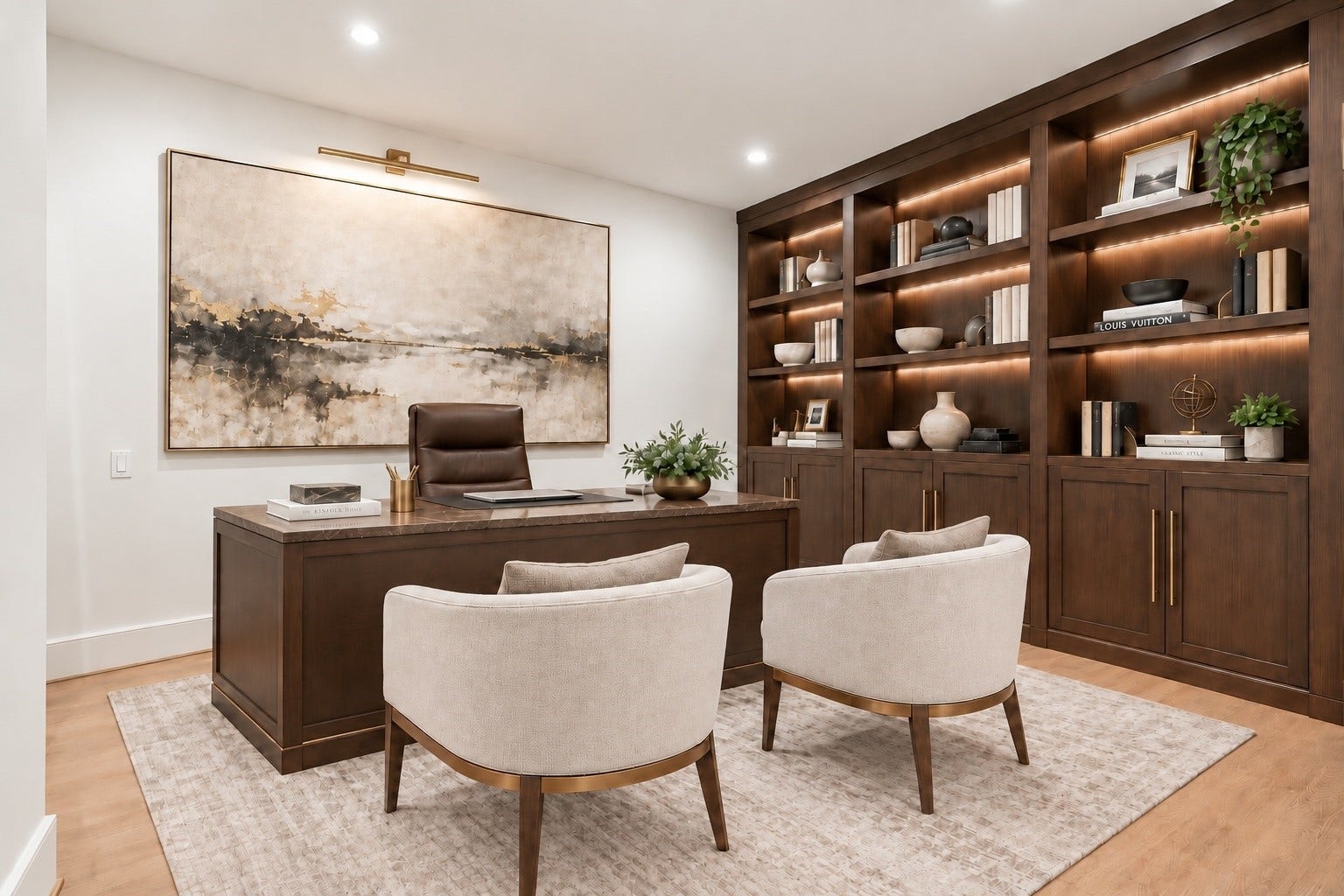 5656 San Felipe Street, Unit 701, Houston, TX 77056 Enjoy the ultimate flexibility of this room. Perfectly designed to serve as a private home office or a dedicated media/entertainment area. Photo is digitally staged to offer different staging options