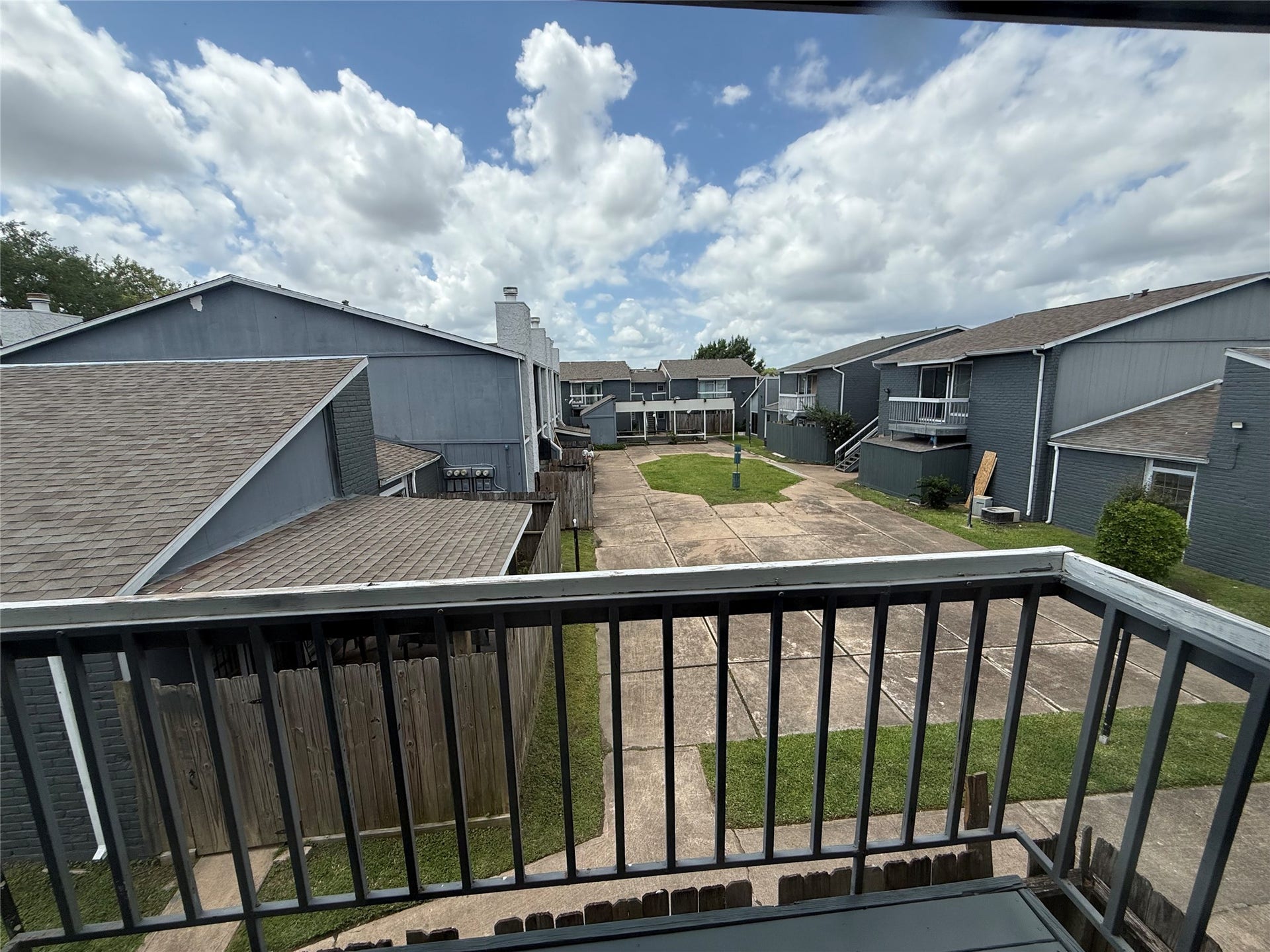 9550 Deering Drive, #210, Houston, TX 77036 Balcony with nice view of the courtyard.