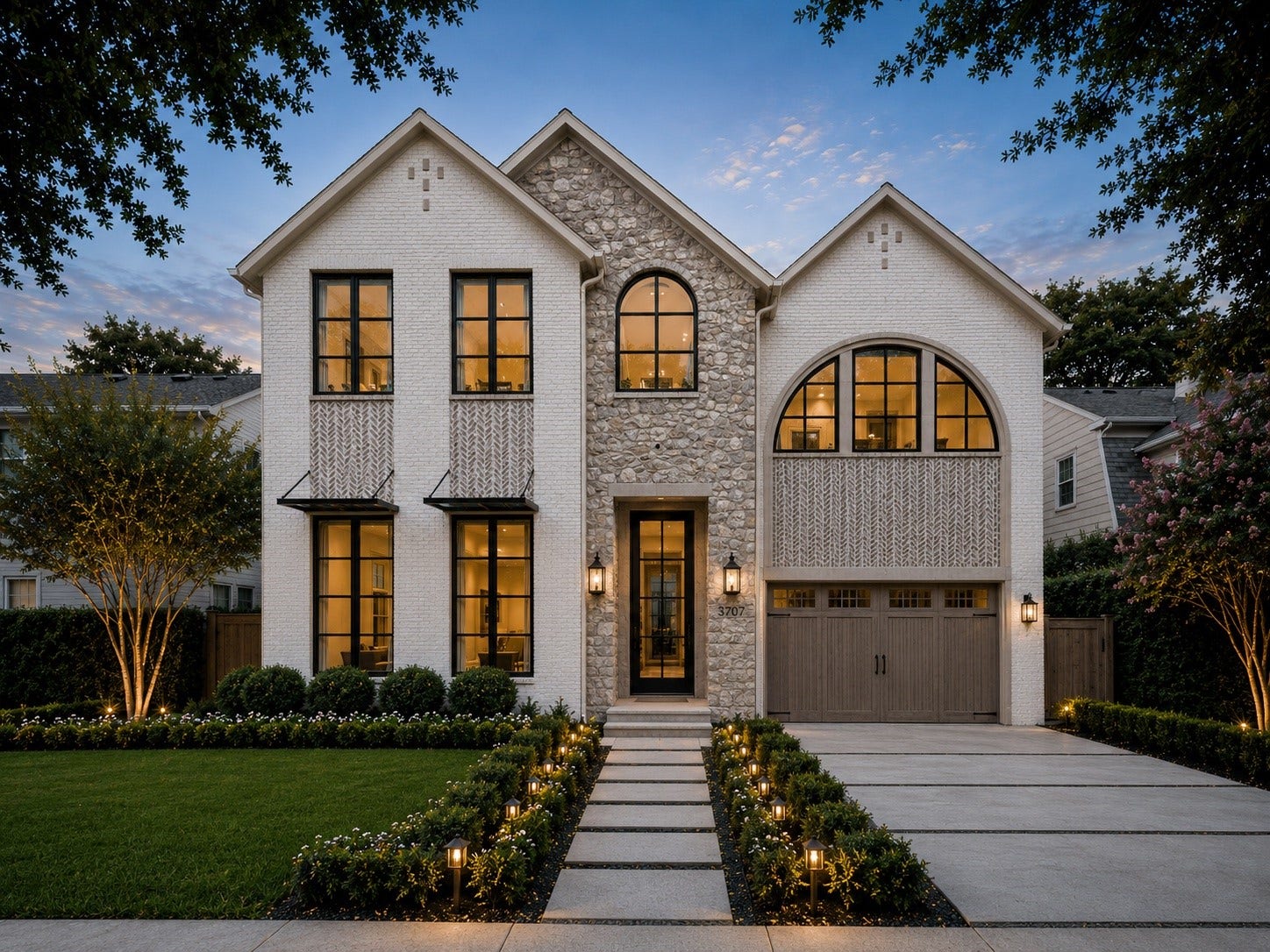 3707 Rice Boulevard, West University Place, TX 77005 Rendering of the completed home scheduled to finish construction late October 2026. Image is a rendering and may or may not reflect the final completed exterior.