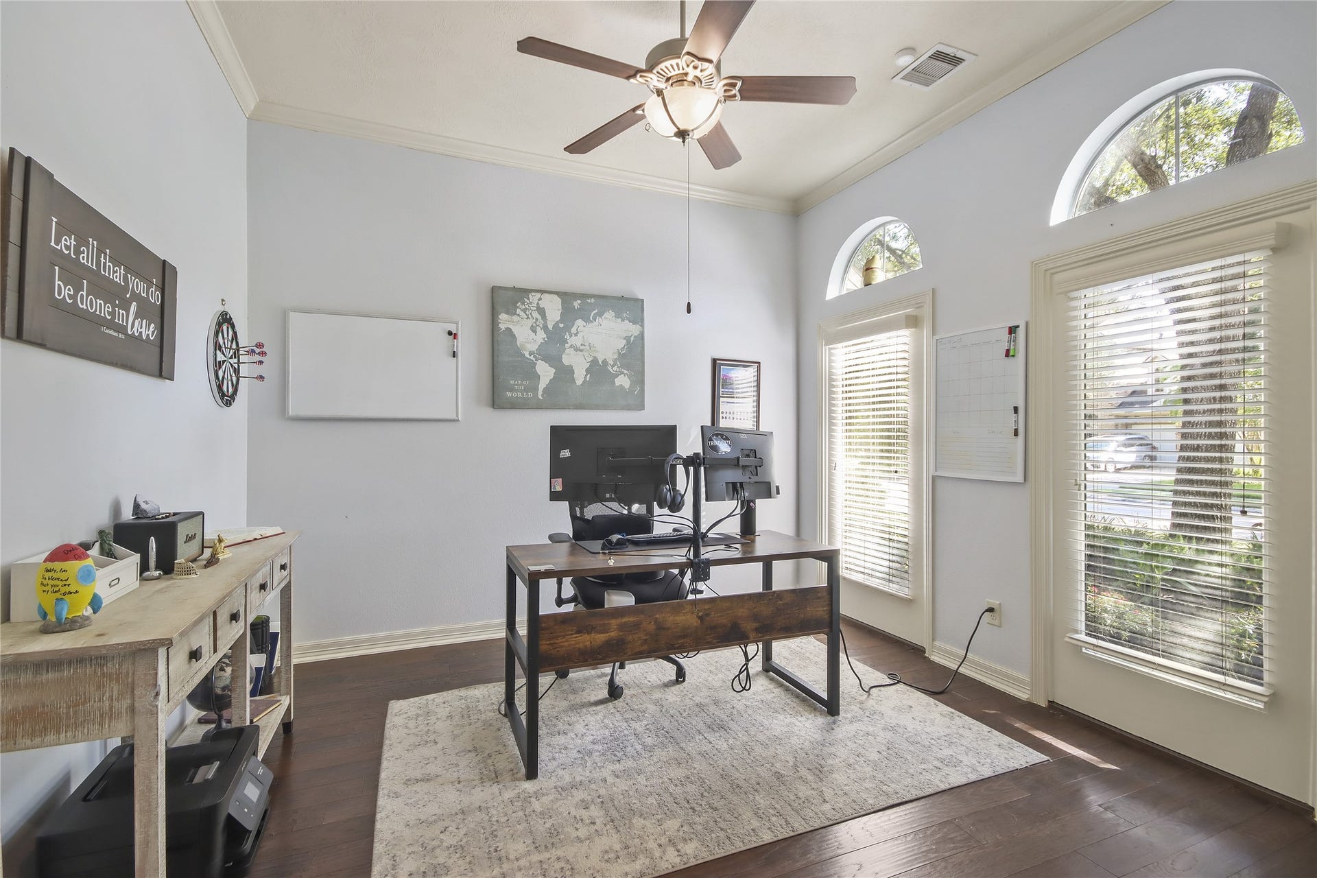 27906 Iberville Glen Dr, Katy, TX 77494 Bright and inviting home office with two large windows over looking the beautiful landscape in the front yard.
