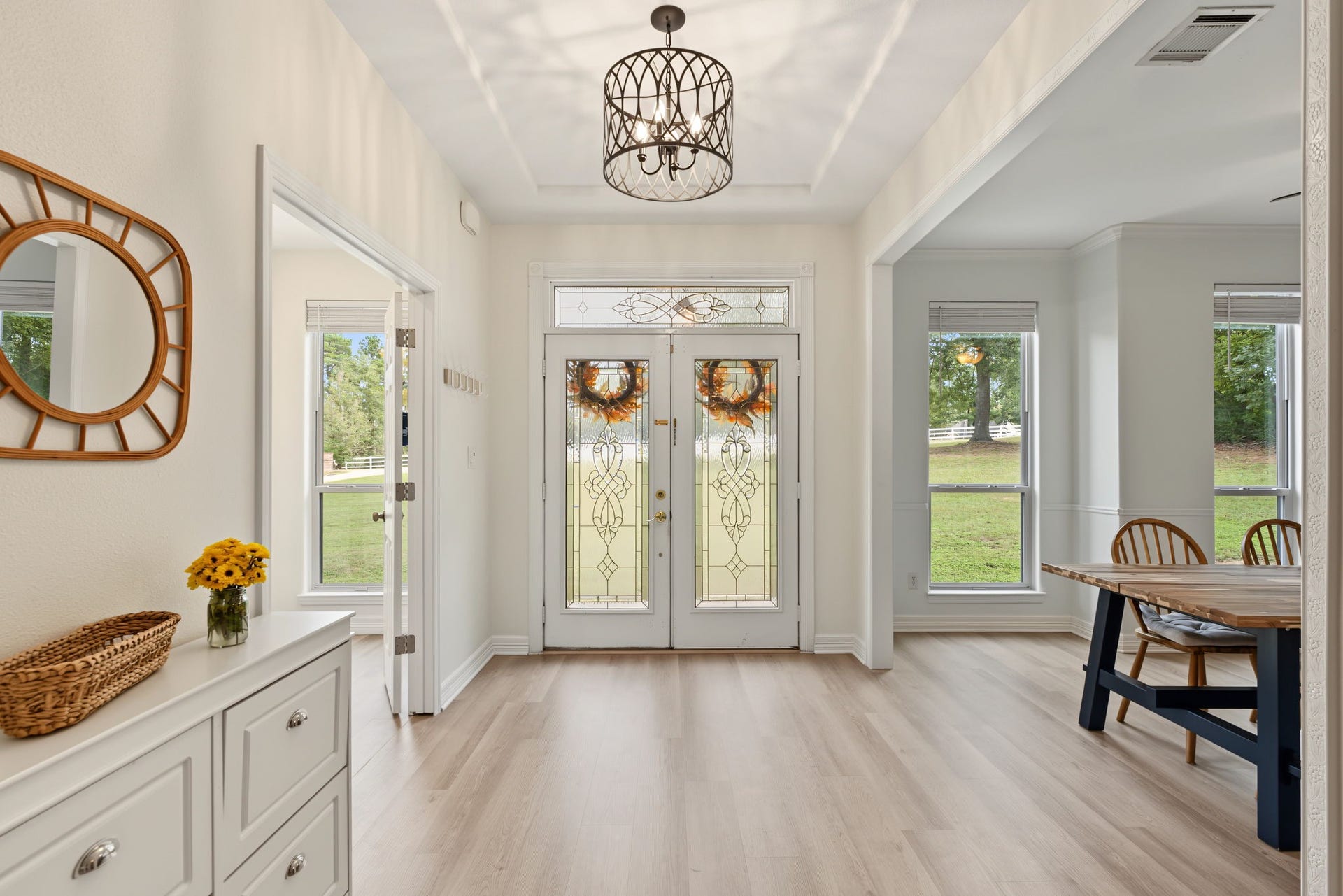 421 Trace Way Drive, Montgomery, TX 77316 Double front doors gives this home that Wow factor. Dedicated office to the left and formal dining to the right.