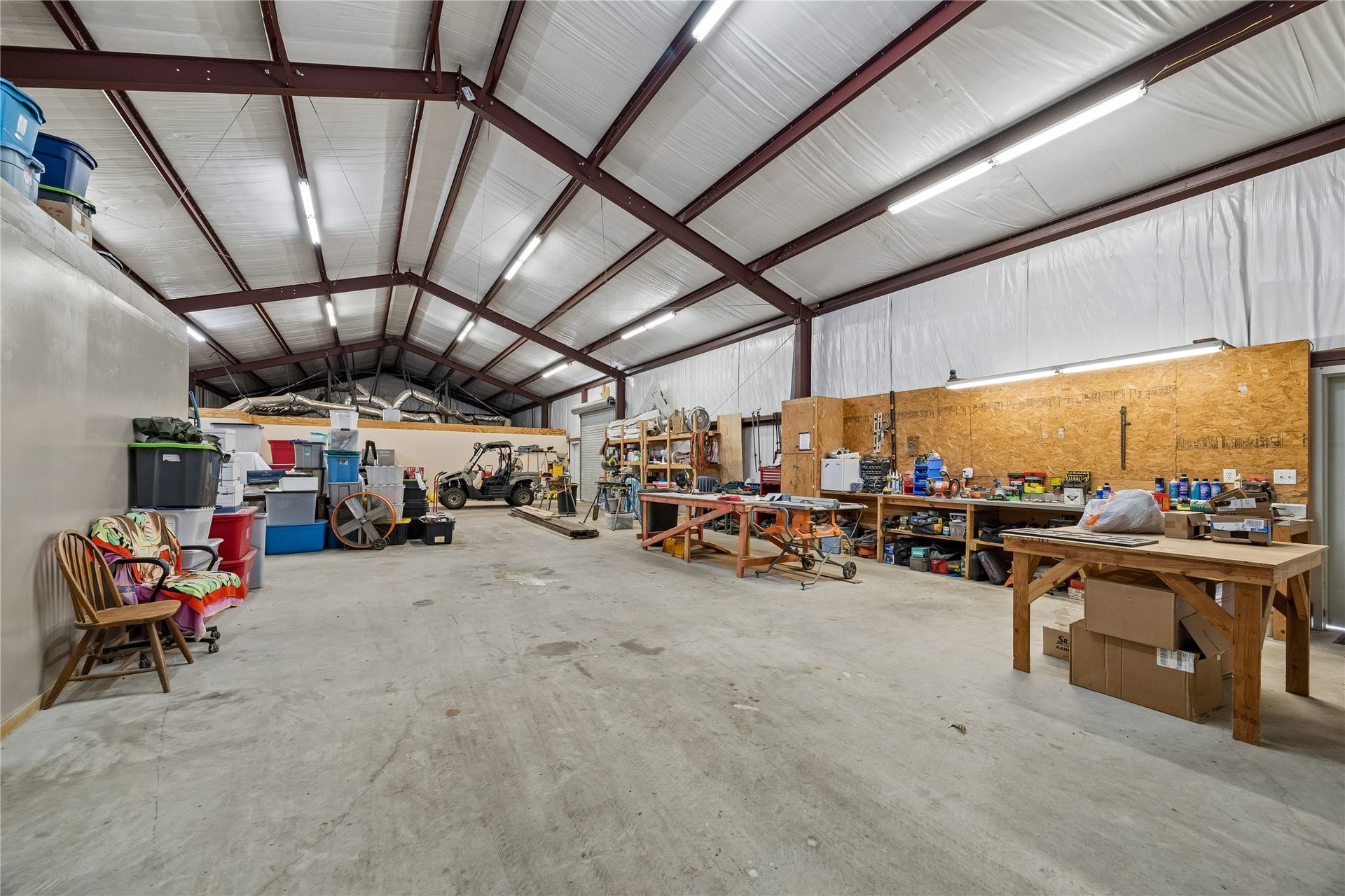 26904 Brentwood Road, Splendora, TX 77372 Equipped with commercial grade shelving & 14' walls