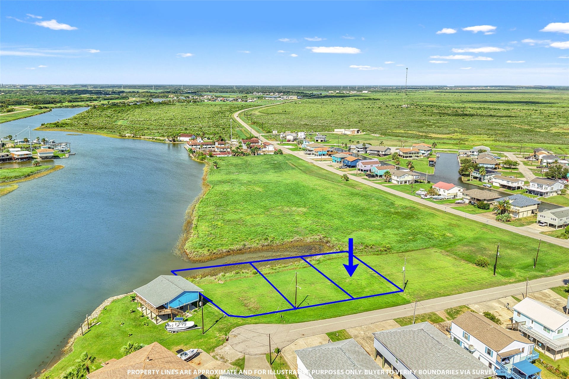 0 Poop Deck - Lot 256 Lane, Freeport, TX 77541 Property lines are approximate and for illustrative purposes only. Buyer to verify boundaries via survey.