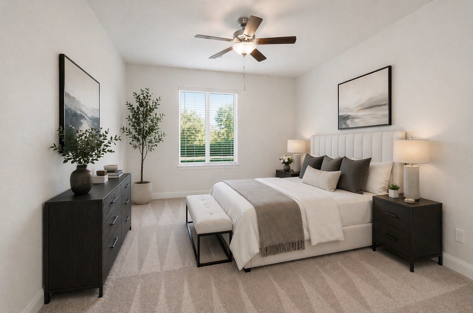Virtually staged 4th Bedroom