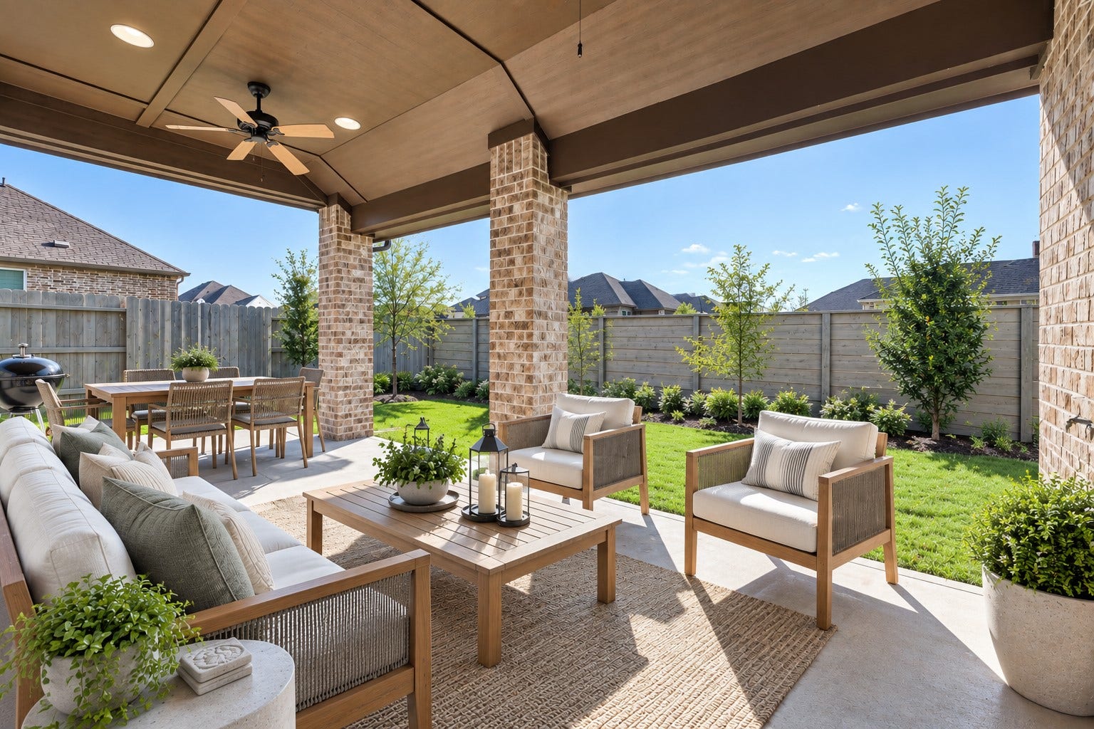 2419 Honeyberry Shrub Drive, Manvel, TX 77578 Patio - Virtually Staged