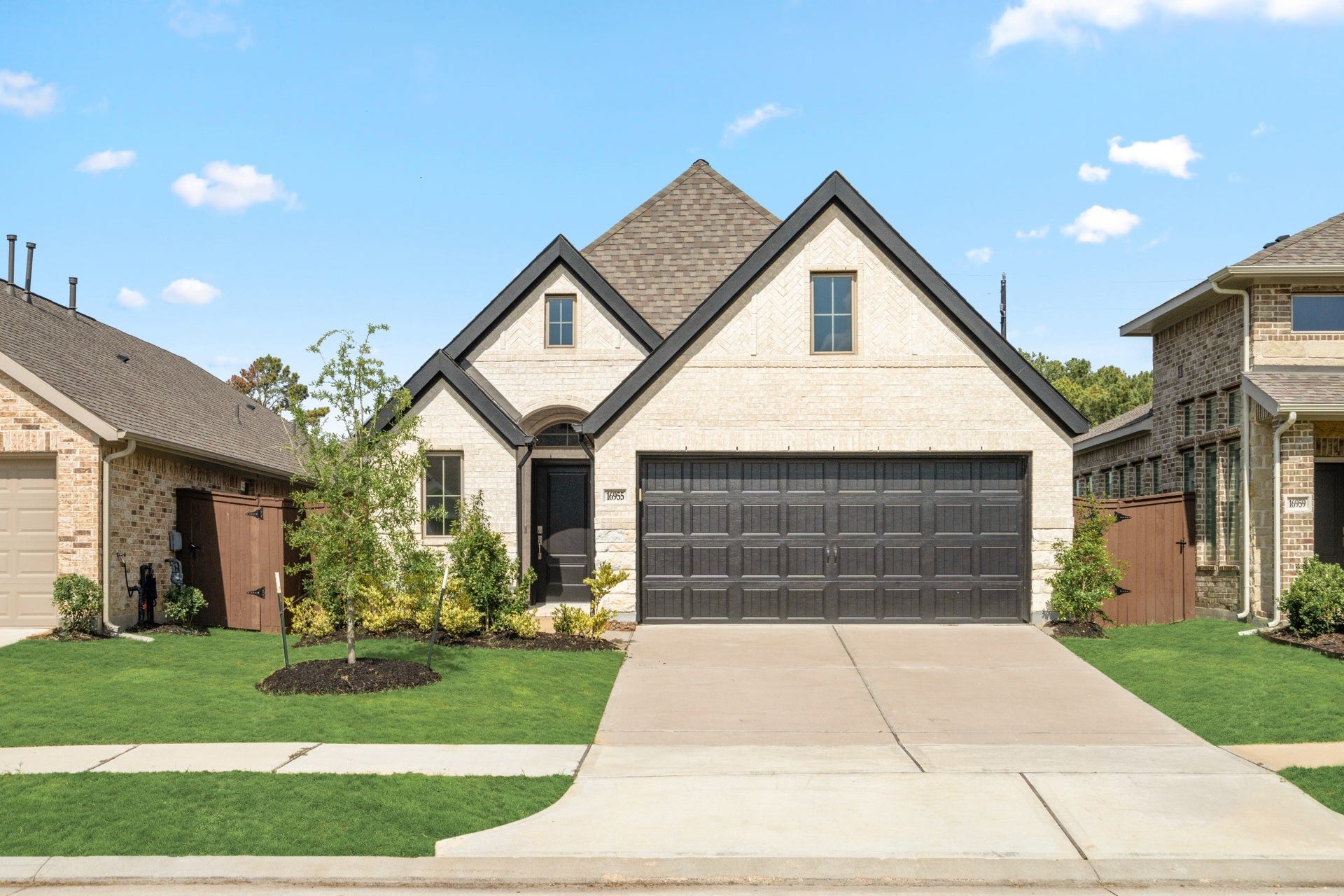 16955 Chapel Knox Drive, Humble, TX 77346 Daytime front view of 16955 Chapel Knox Drive, a 3-bedroom single-story home in The Groves community in Humble, Texas.