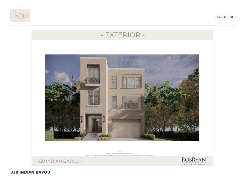 338 Indian Bayou, Houston, TX 77057 Portfolio of finishes. *Plans and selection subject to change during construction*