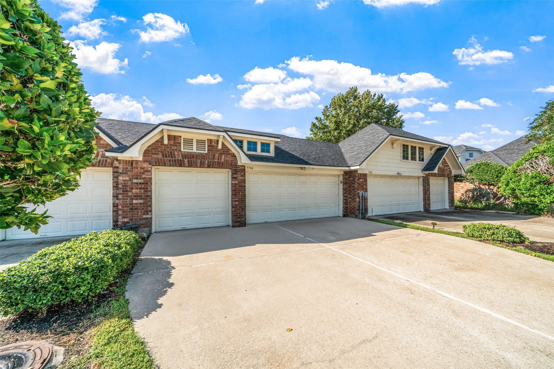 Three car driveway has plenty of parking space.  Additional parking space for your guests in the cul-de-sac.