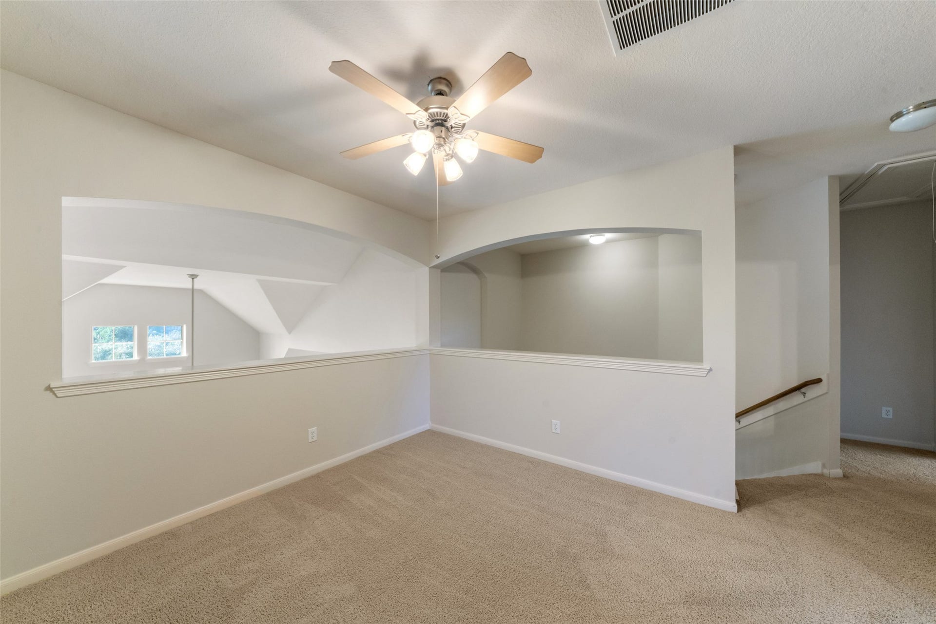 Game room at the top of the staircase.