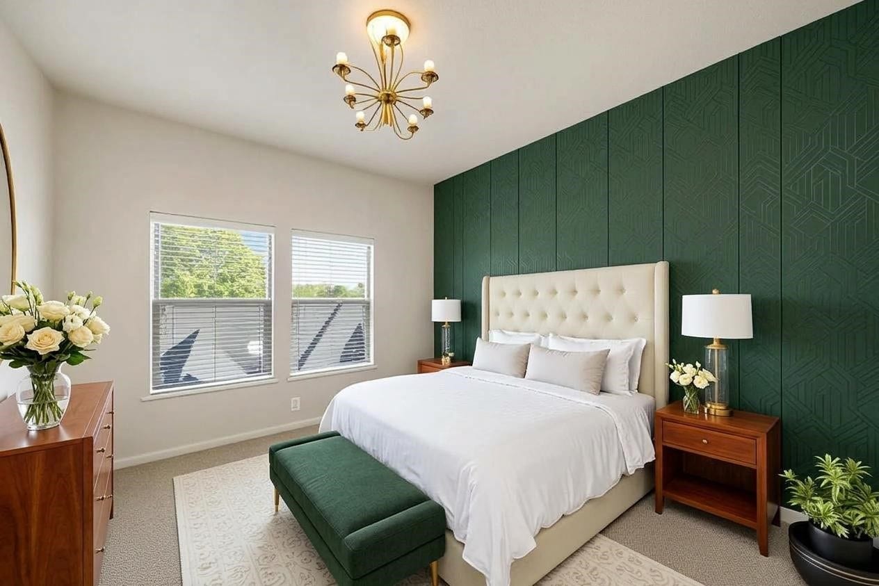 Virtually staged bedroom number three.