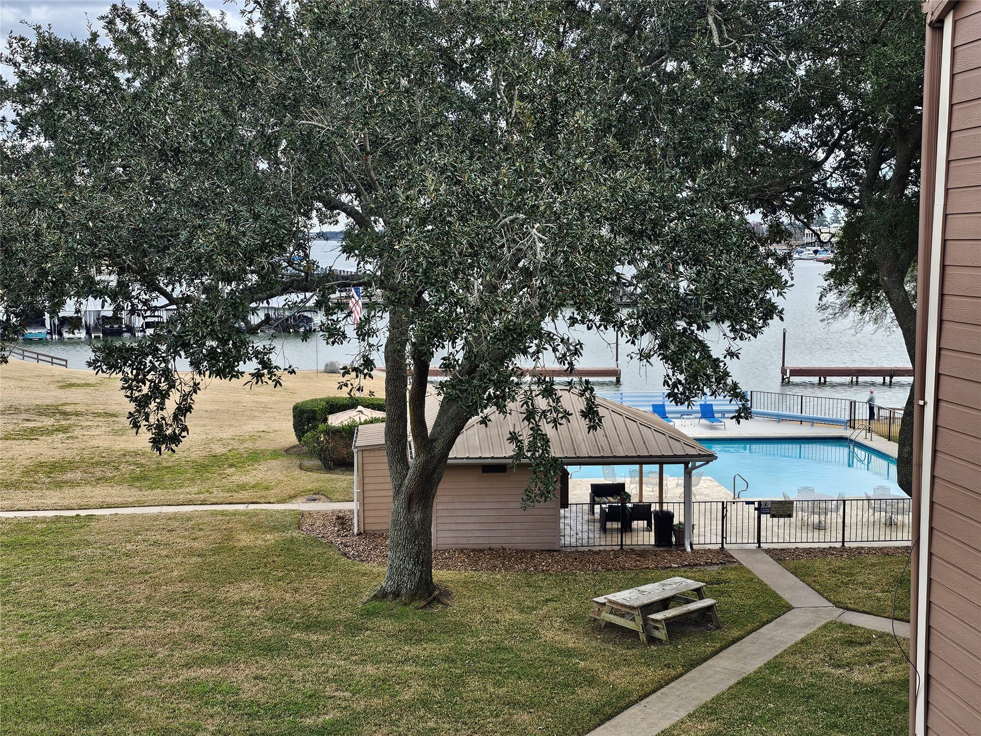15575 Marina Drive, #323A, Conroe, TX 77356 Unit overlooks the pool and the lake.