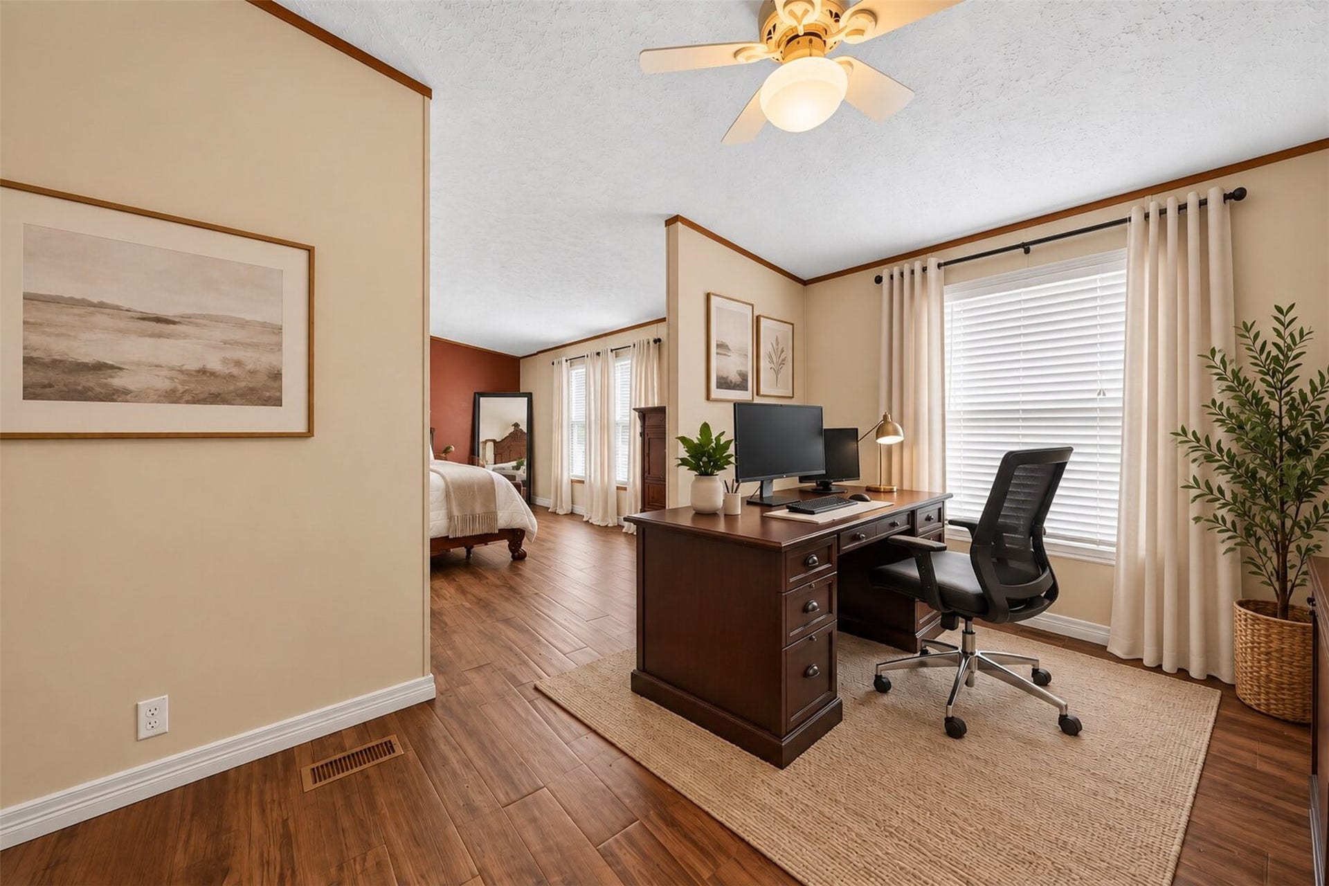 2581 Mann Road, Conroe, TX 77303 Virtually staged versatile room offering space for a home office, sitting area, or additional living needs.