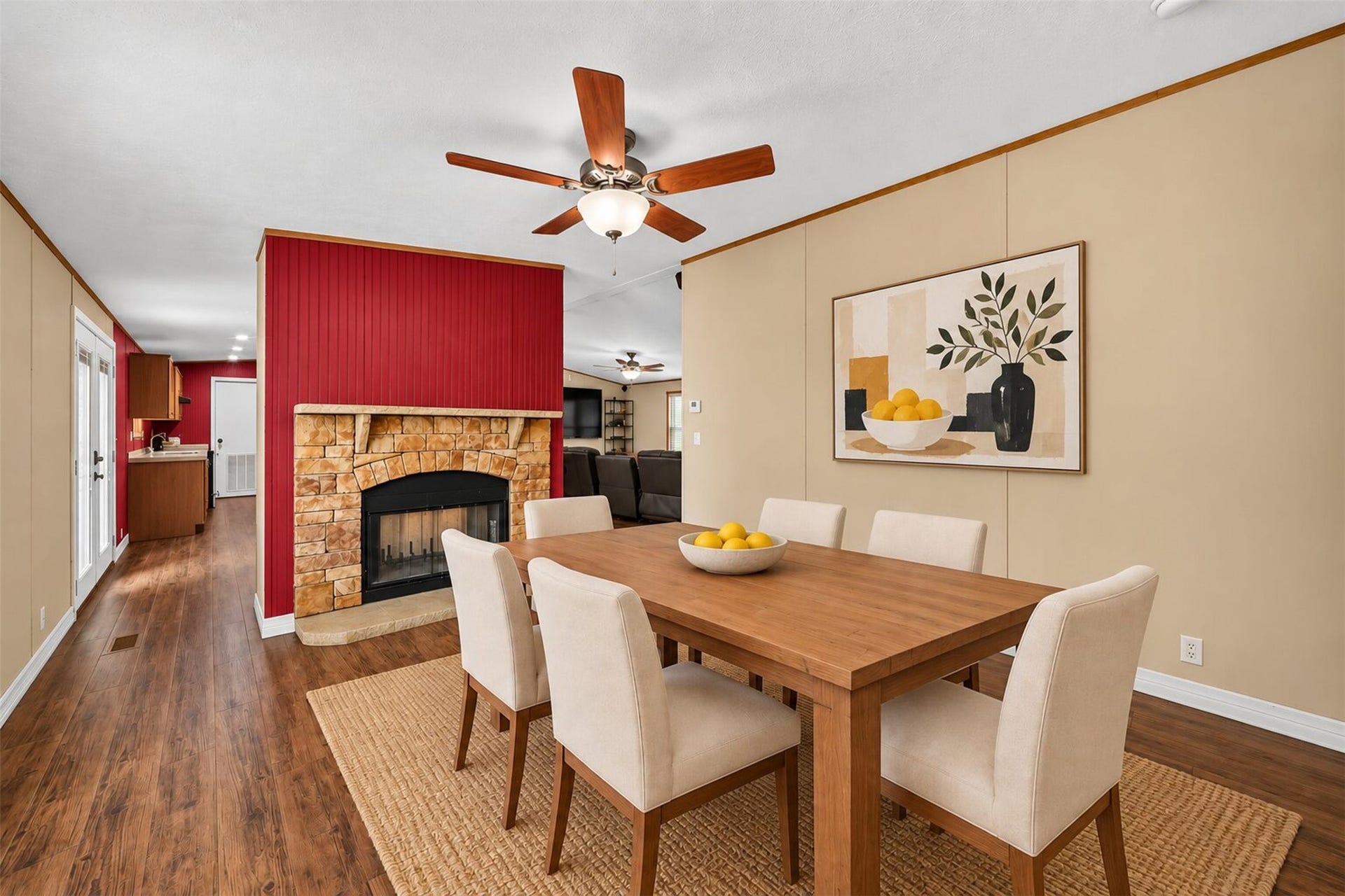 2581 Mann Road, Conroe, TX 77303 Virtually staged dining area showcasing the rooms potential for comfortable dining and entertaining.