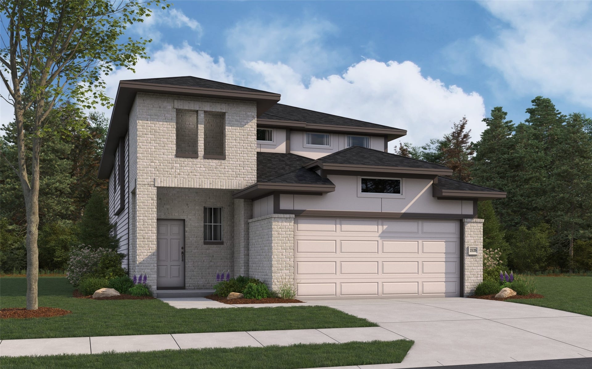 25478 Blossom Court, Montgomery, TX 77316 Rendering of Linden elevation H. Not Actual Home. Actual colors and features may vary.