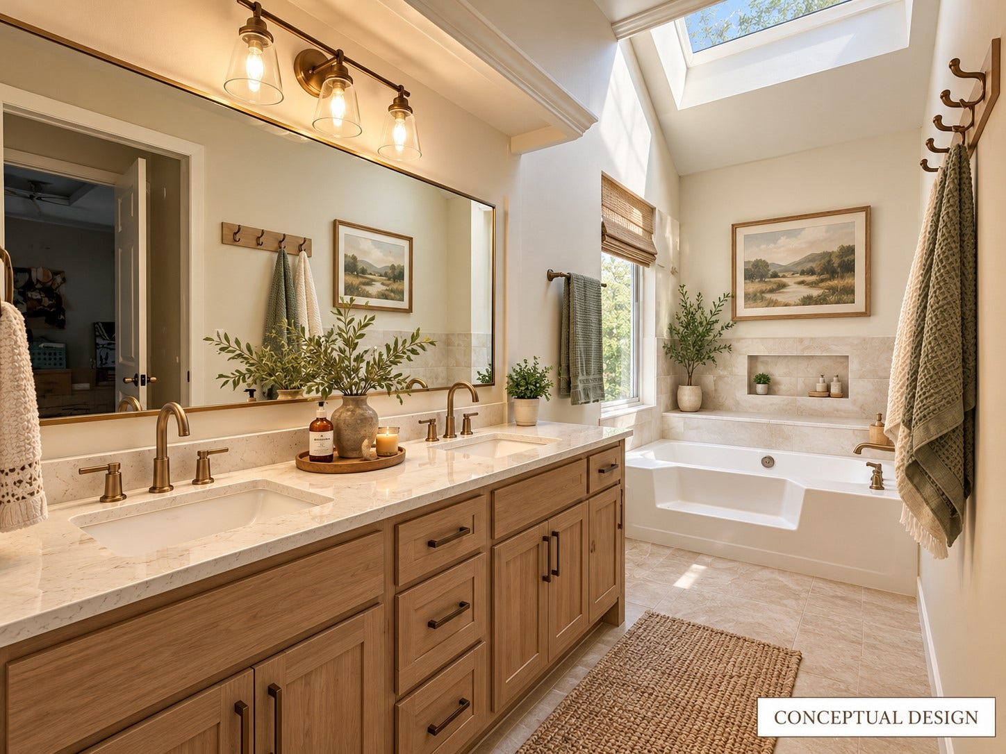 6122 Gallant Forest Drive, Houston, TX 77088 Conceptual remodel of primary bathroom