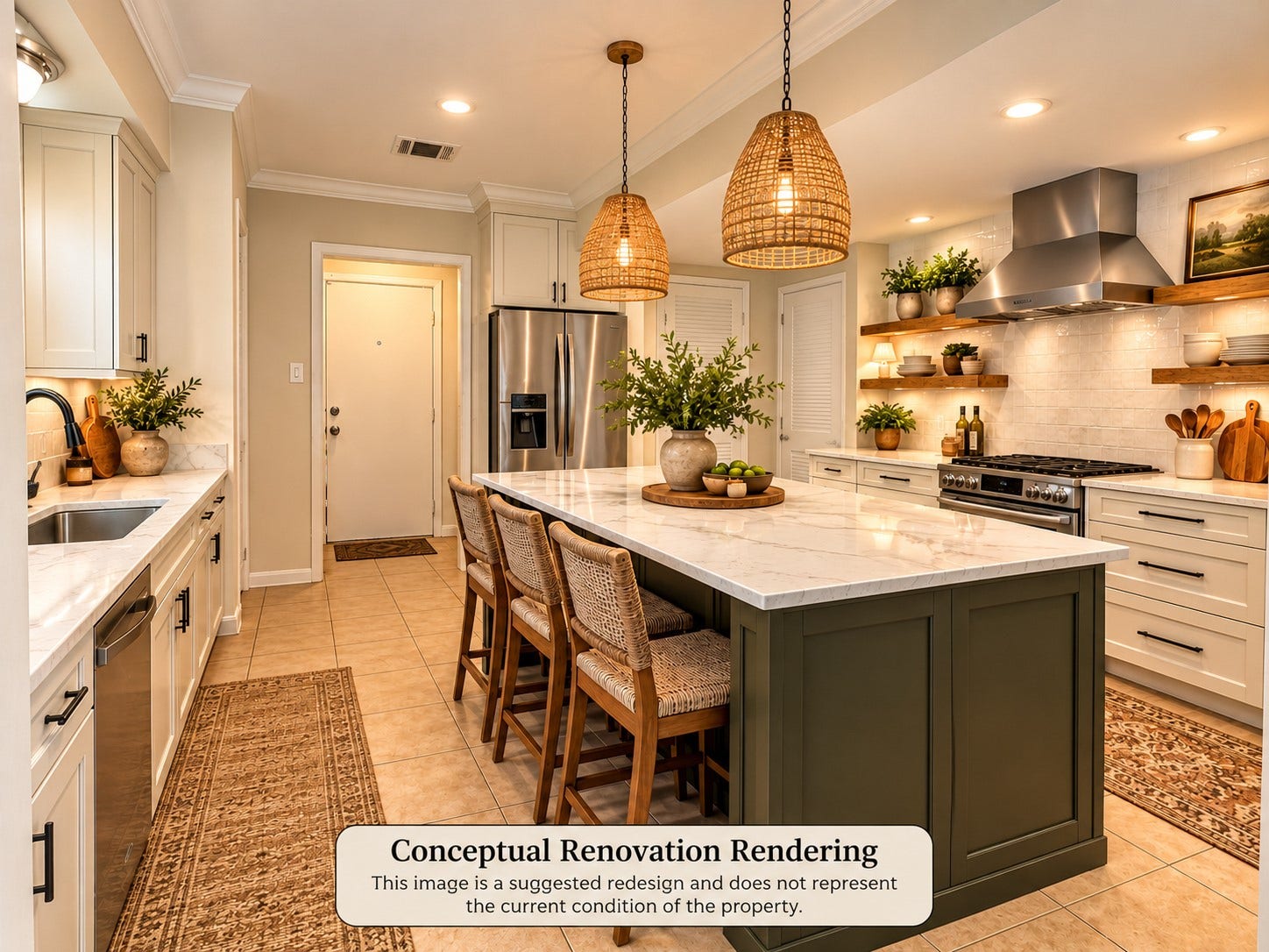 6122 Gallant Forest Drive, Houston, TX 77088 Conceptual remodel of kitchen to give buyers endless possibilities.