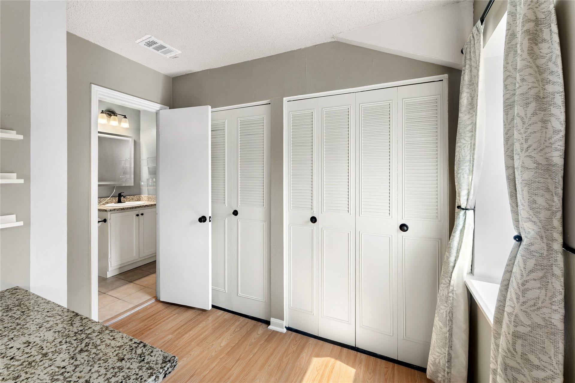 Double door primary closets