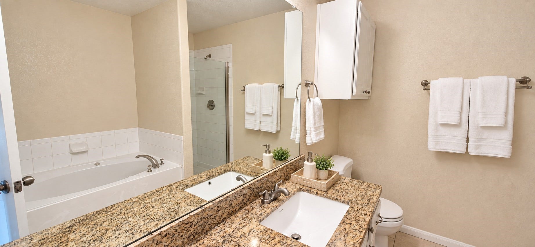Master bath with separate shower
