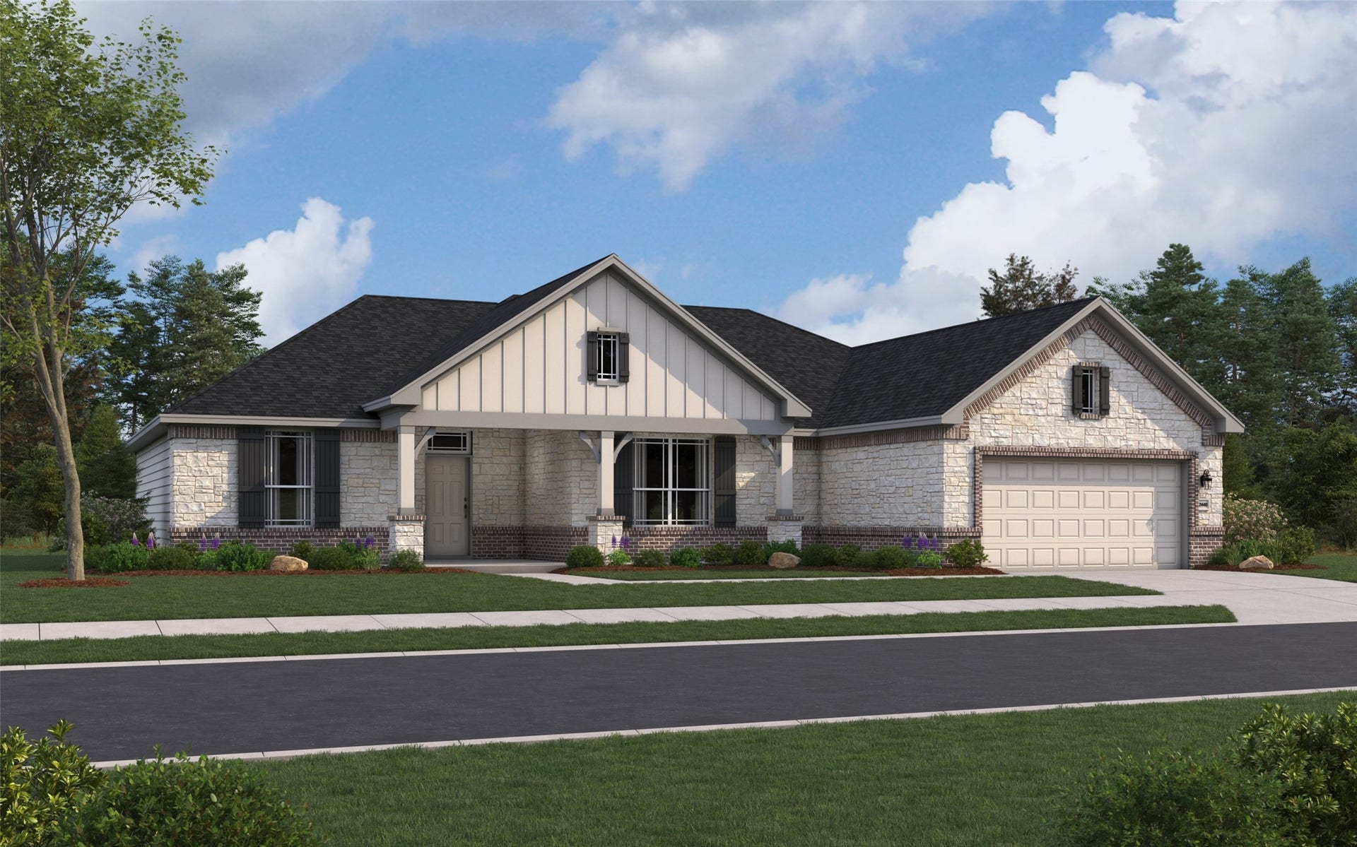 661 Barton Place Drive, Cleveland, TX 77327 Rendering of the Arlington plan elevation.