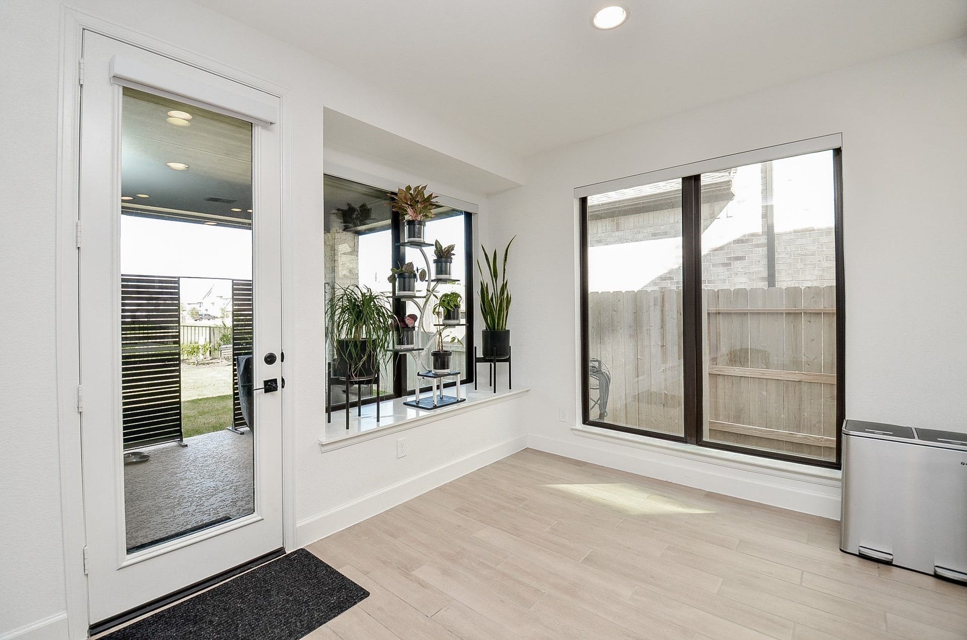 Sun-filled breakfast area with convenient access to the covered patio.