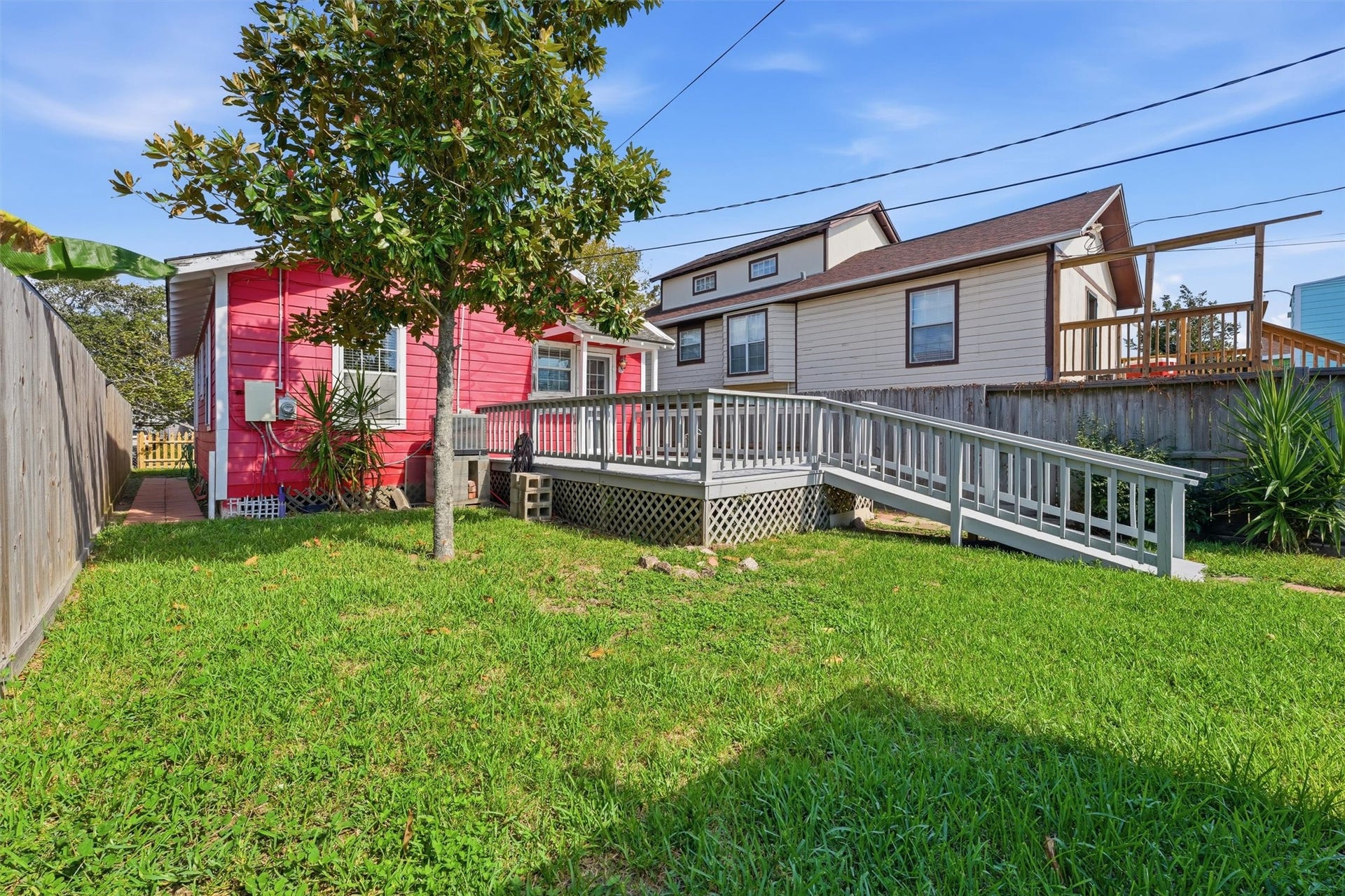 4823 Bernardo De Galvez, Galveston, TX 77551 Nice deck and fenced backyard.