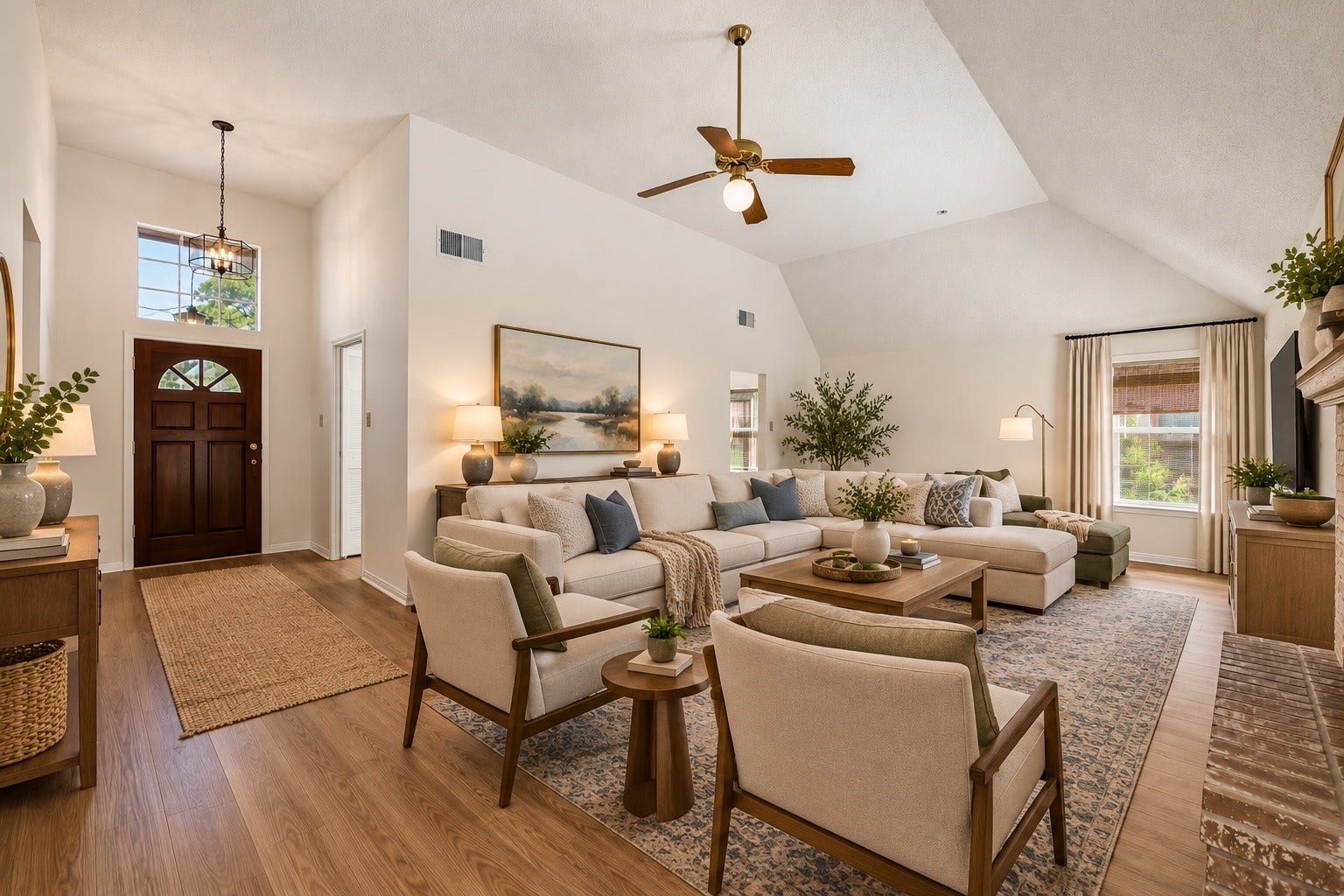 15503 Ensenada Drive, Houston, TX 77083 Den and entry virtually staged without dining area