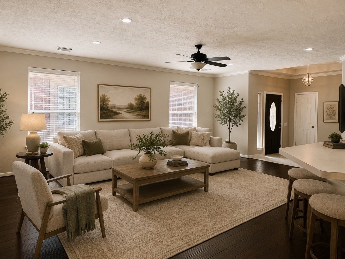 90 Country Gate, Conroe, TX 77384 Virtually staged living room
