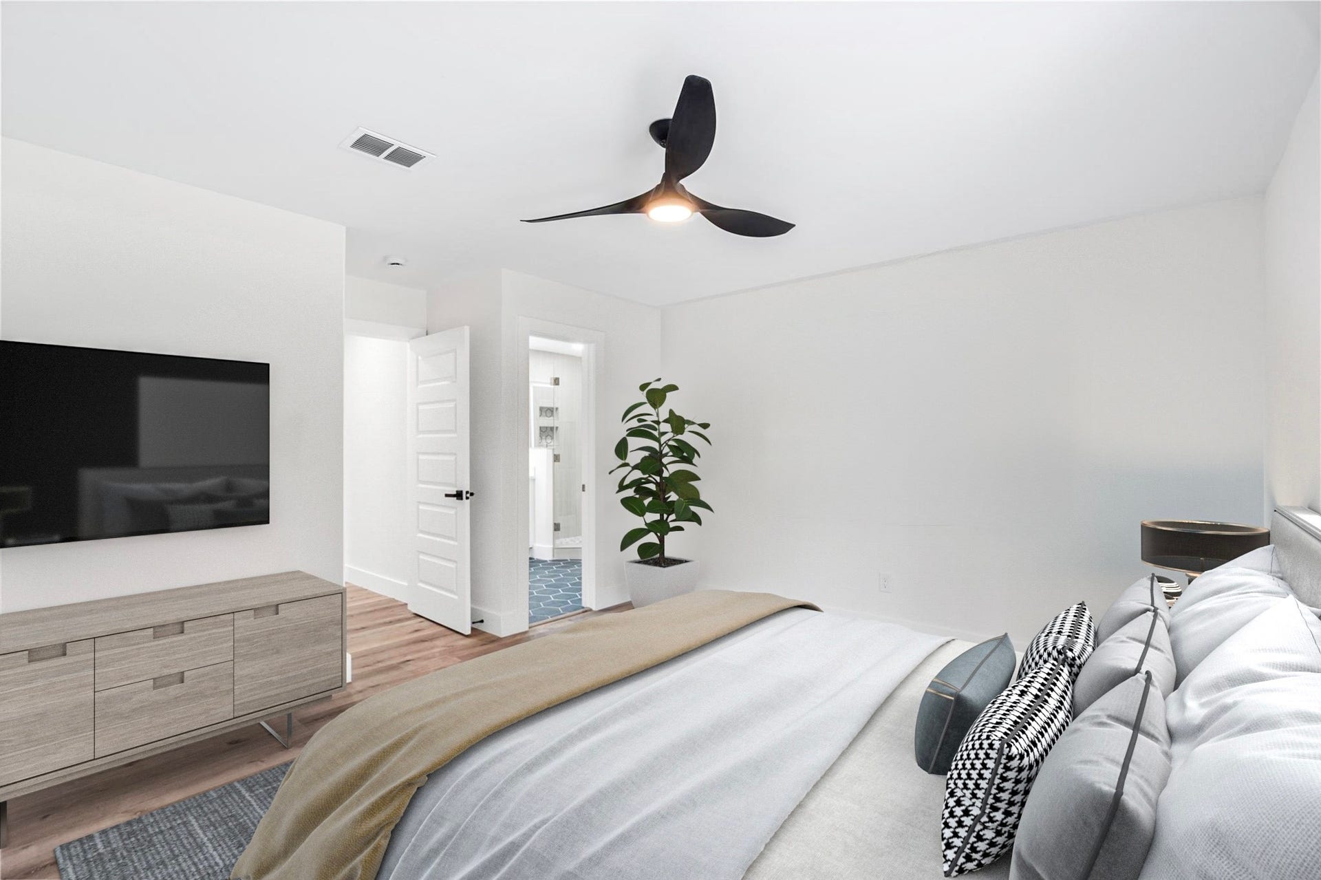 12019 Beth Lane, Magnolia, TX 77354 Primary bedroom virtually staged.
