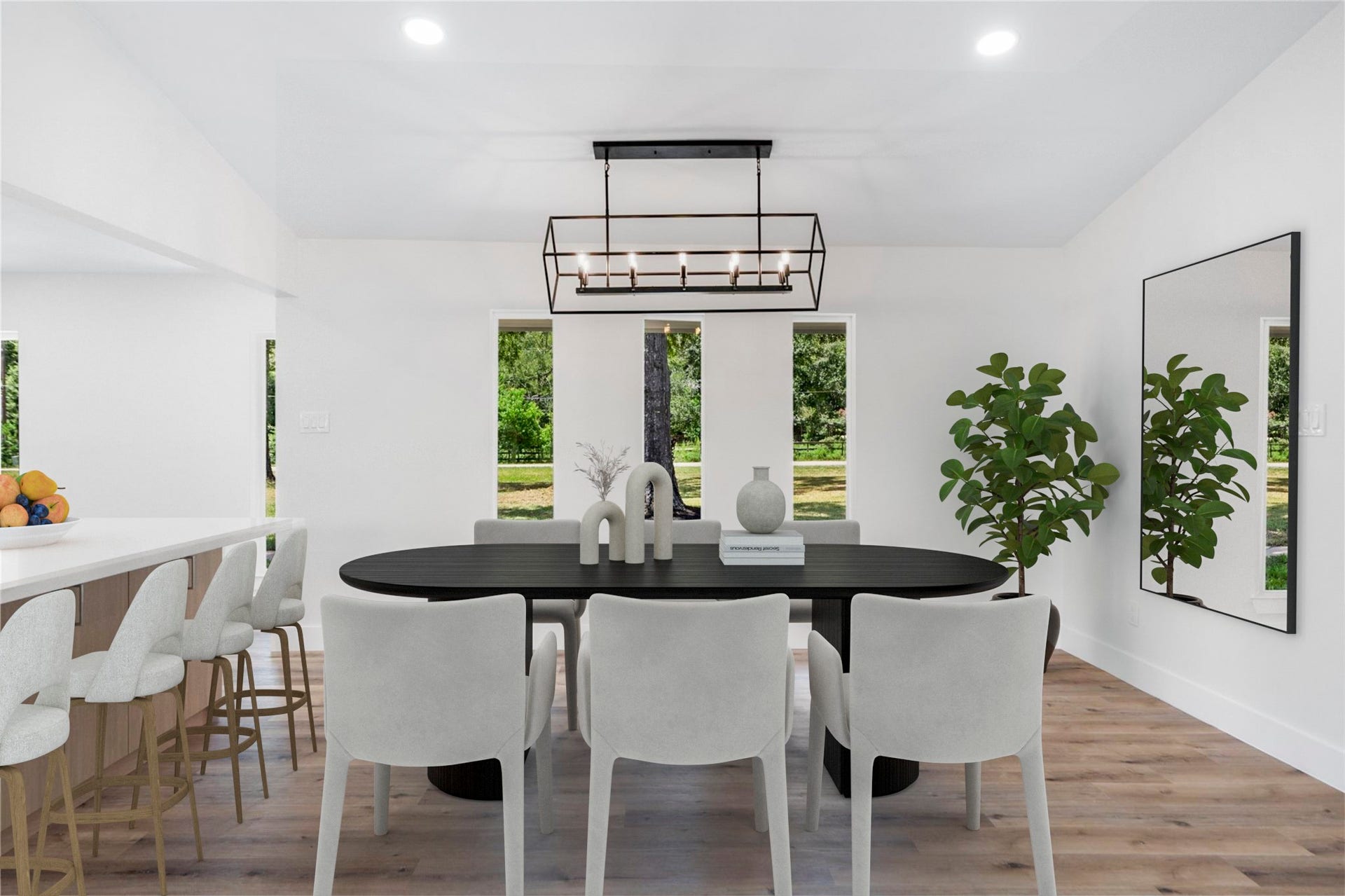 12019 Beth Lane, Magnolia, TX 77354 Open Dining area virtually staged.